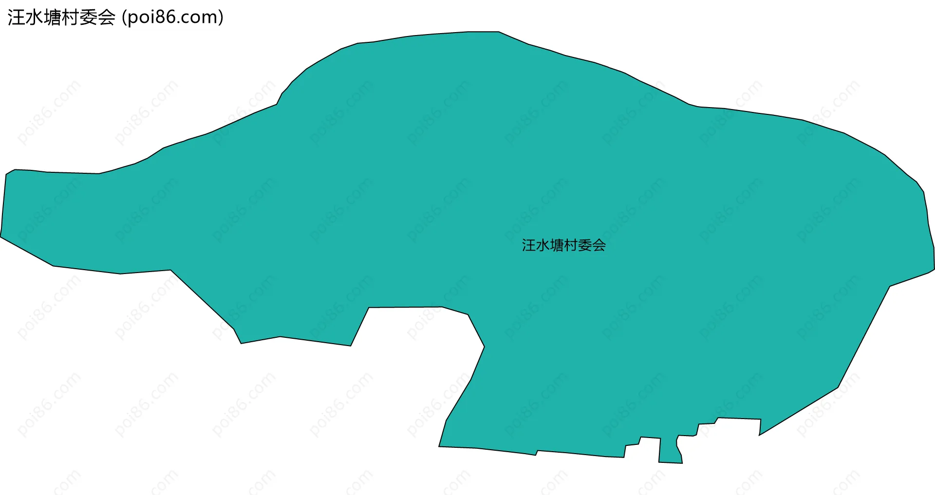 汪水塘村委会边界地图