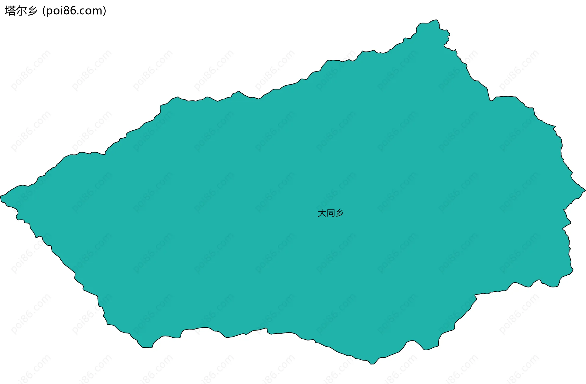 塔尔乡边界地图(五级行政区划)