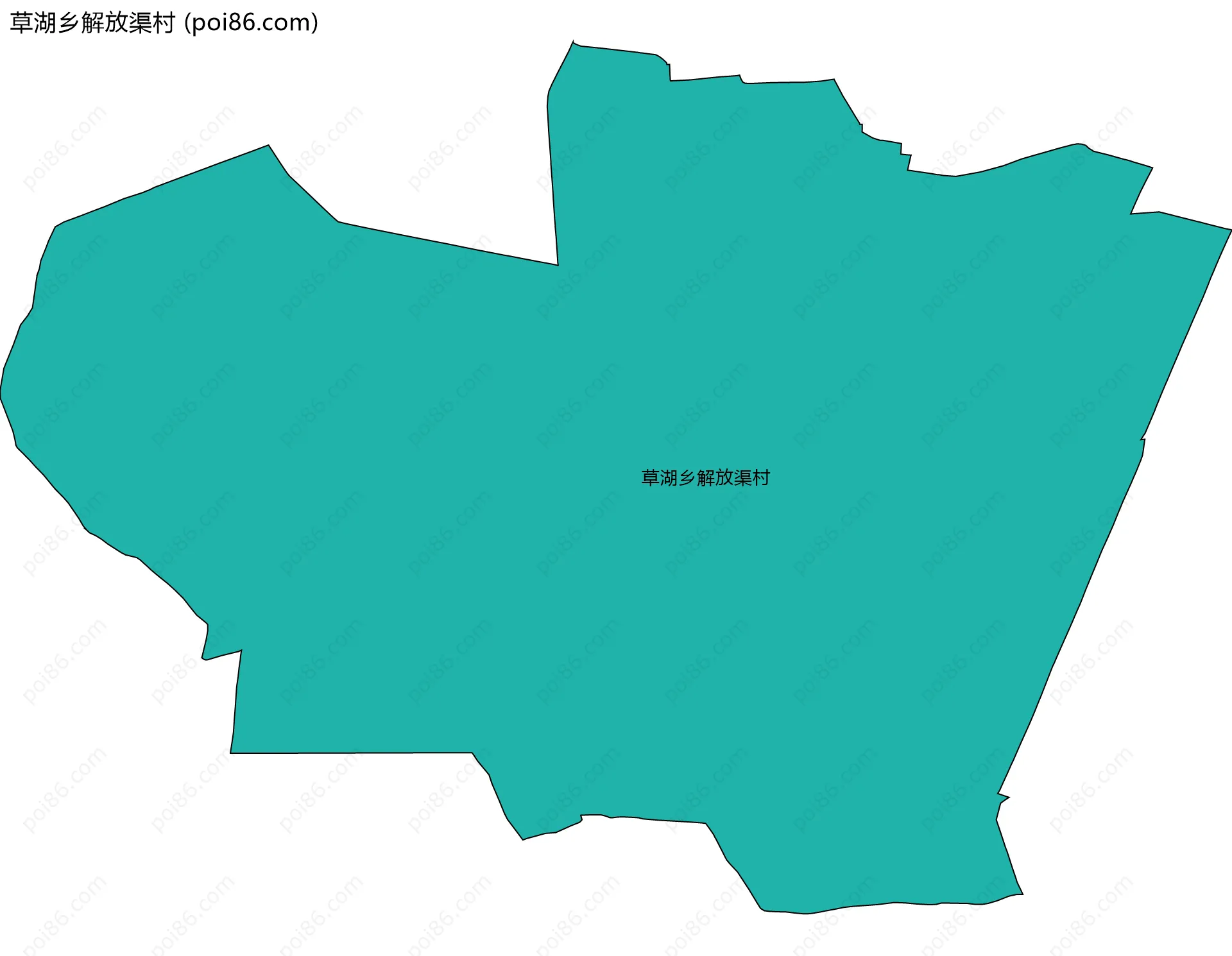 草湖乡解放渠村边界地图
