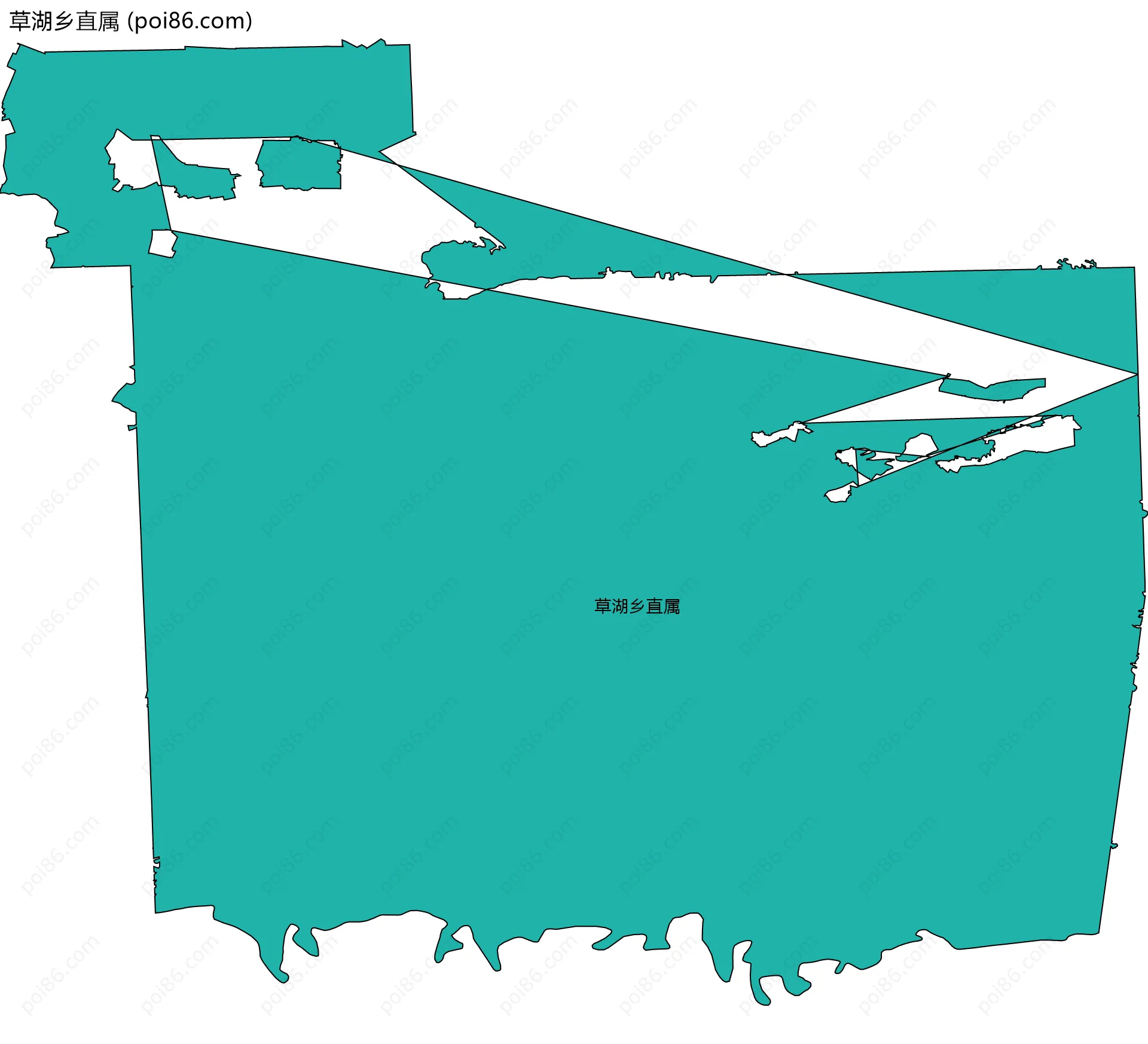 草湖乡直属边界地图