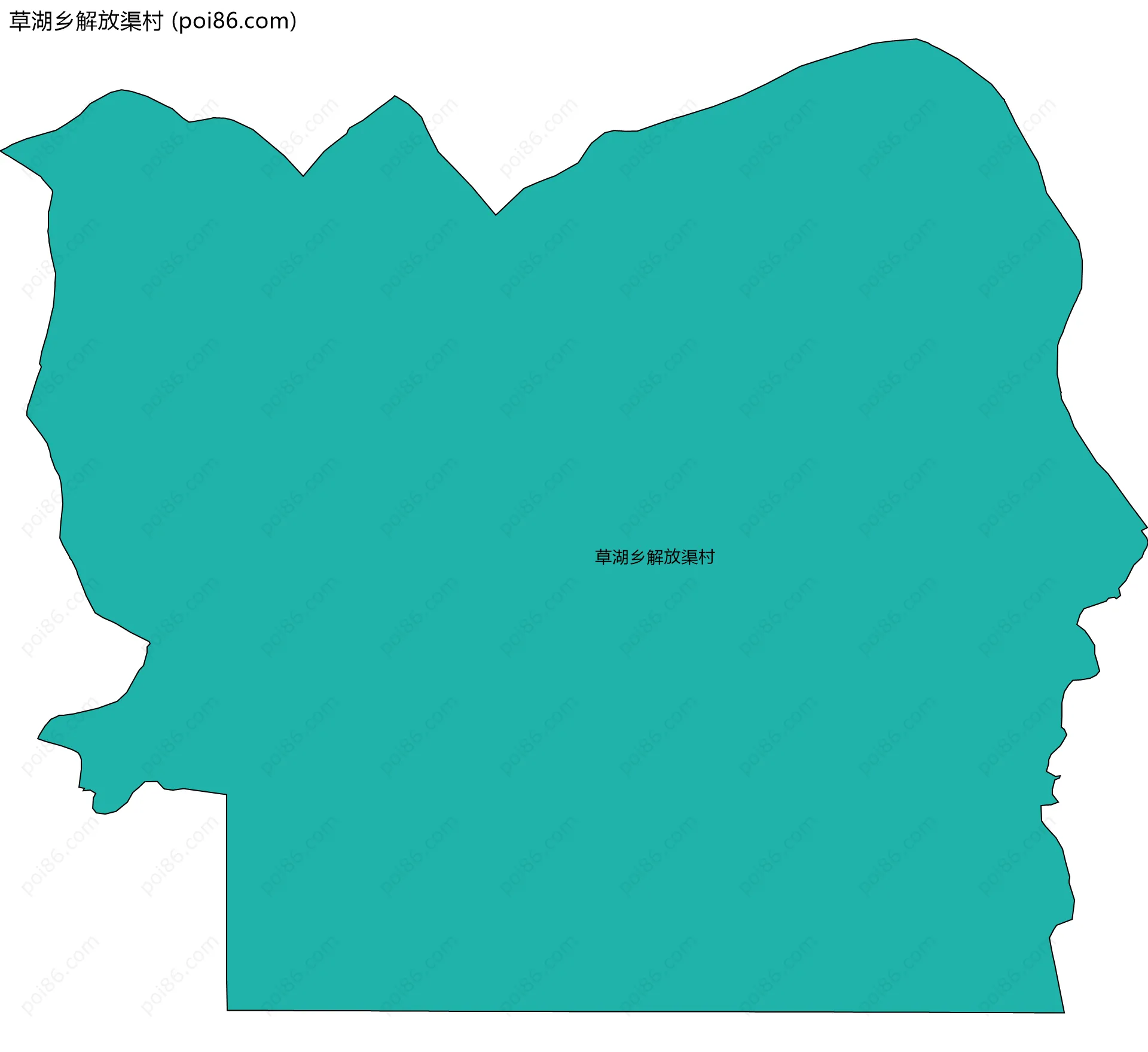 草湖乡解放渠村边界地图