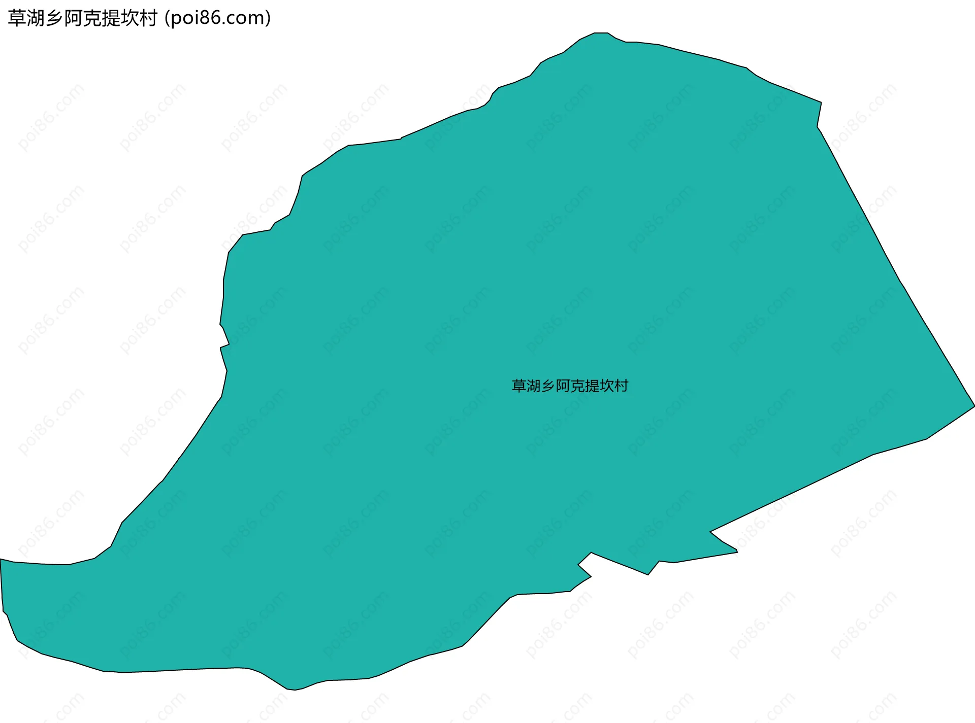 草湖乡阿克提坎村边界地图