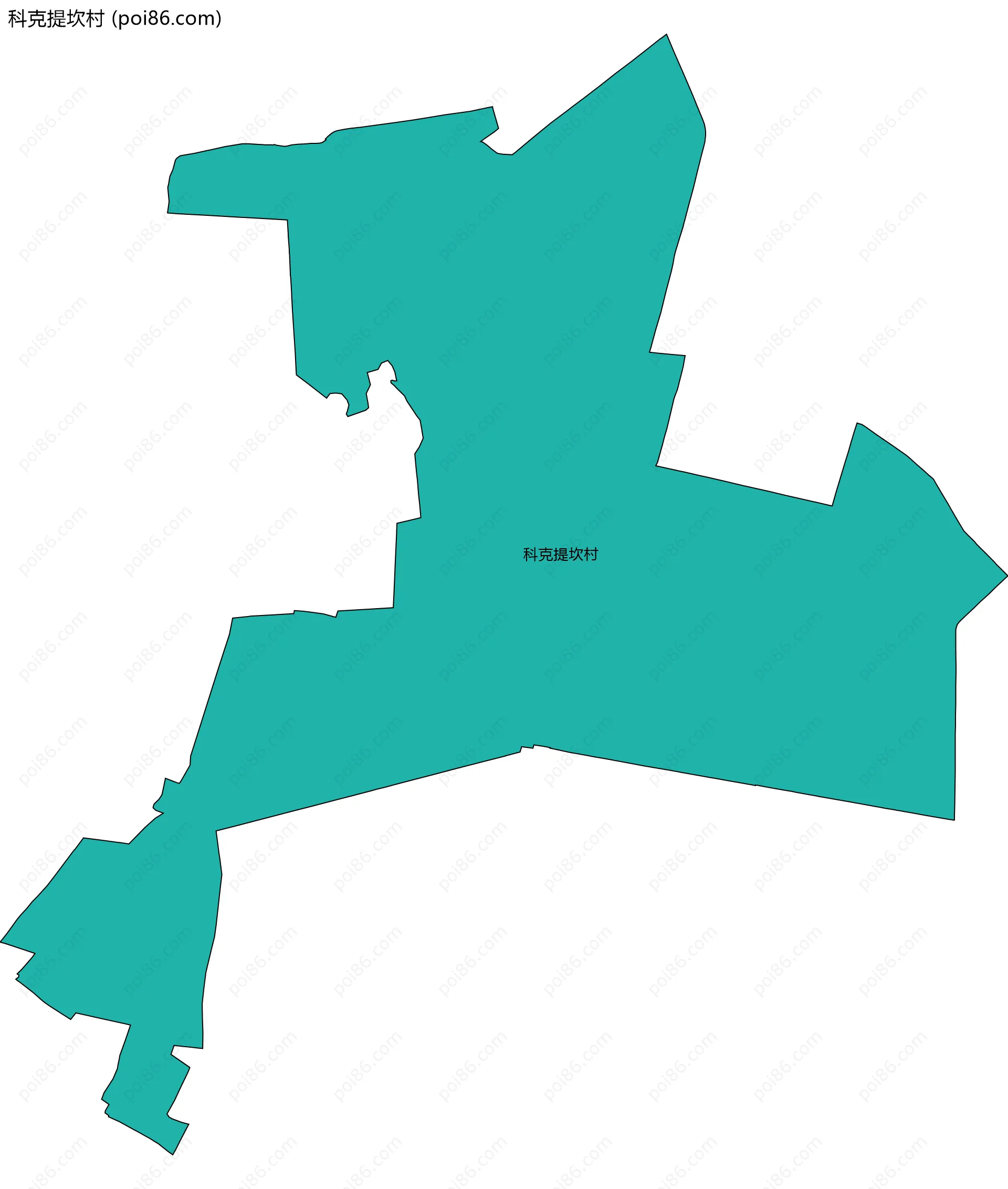 科克提坎村边界地图