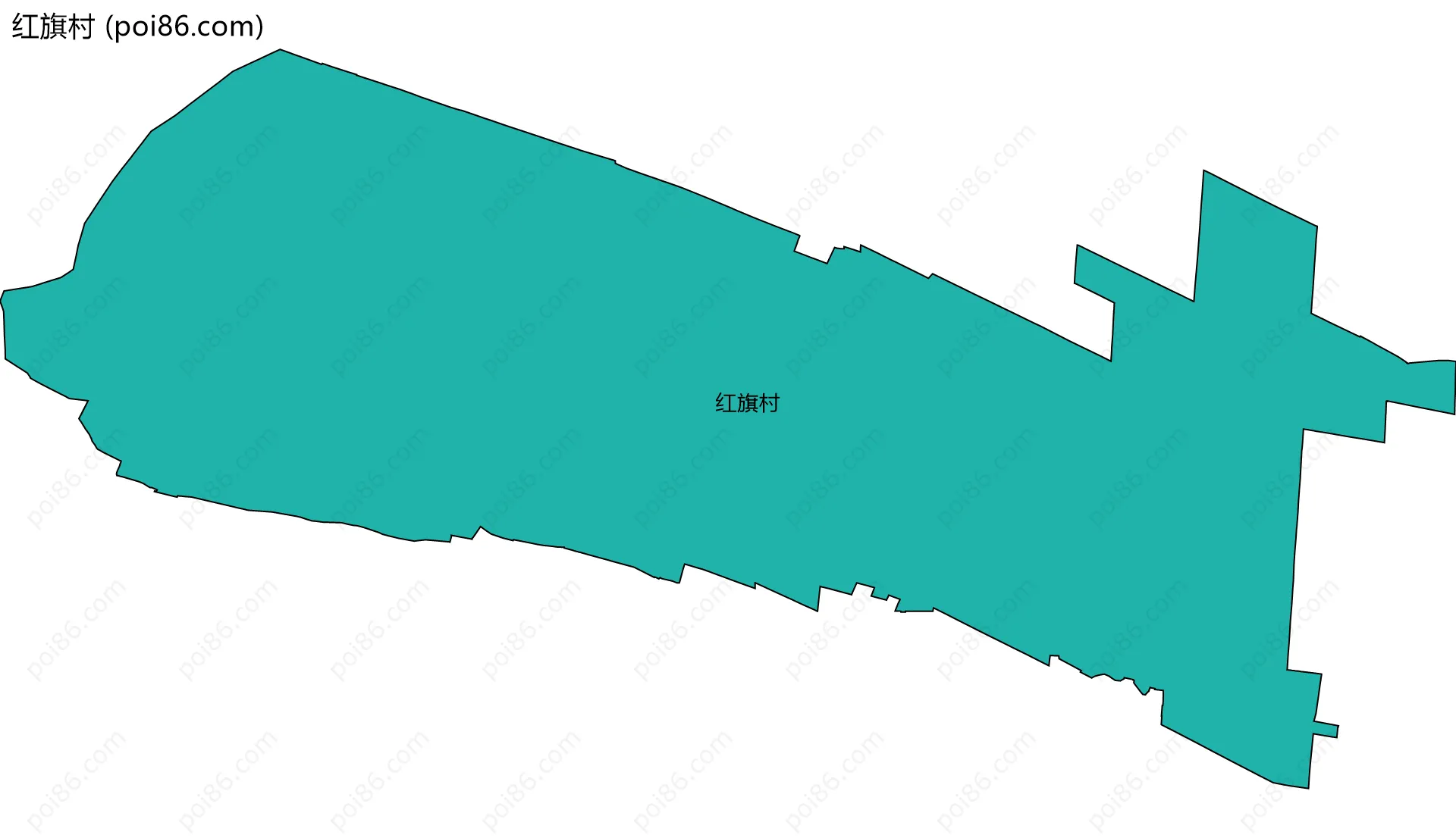 红旗村边界地图