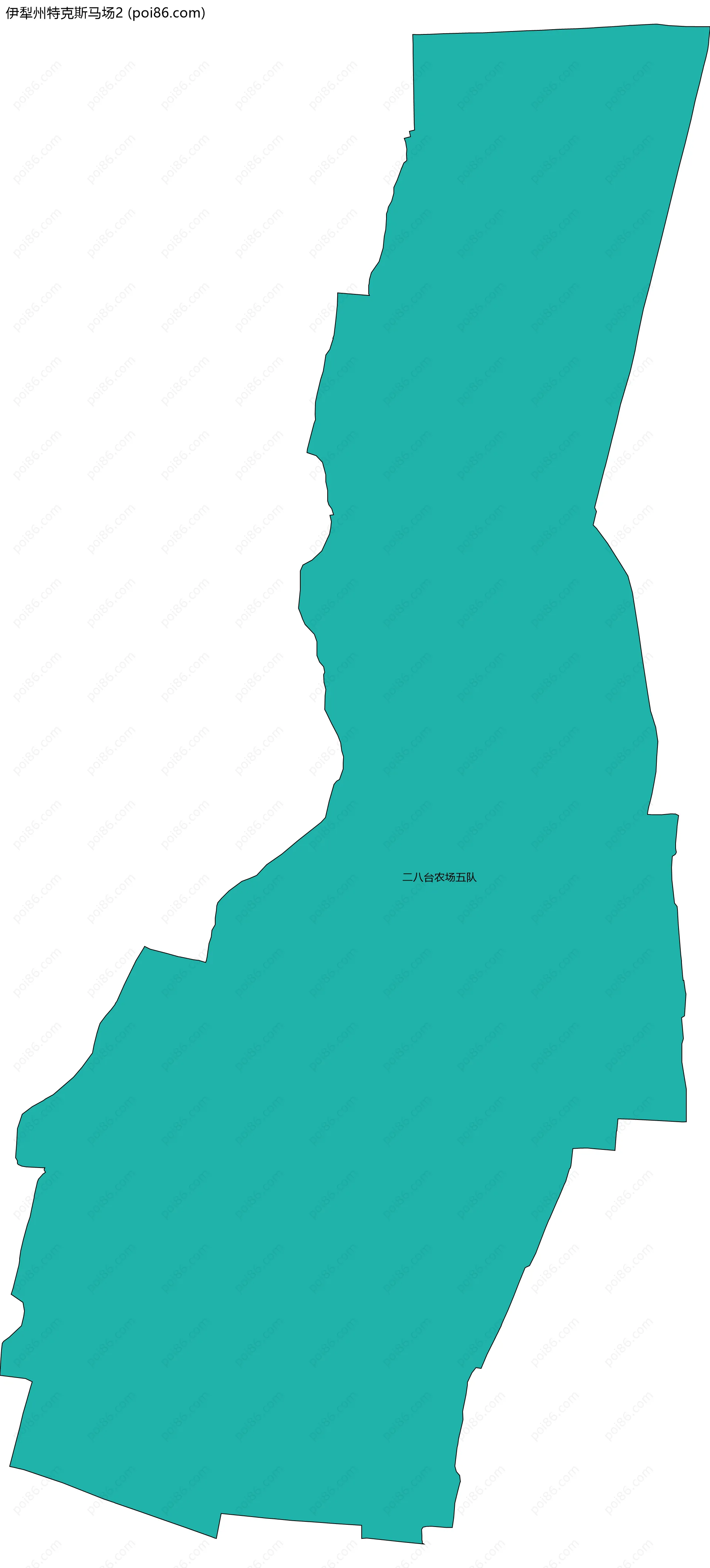 伊犁州特克斯马场2边界地图(五级行政区划)