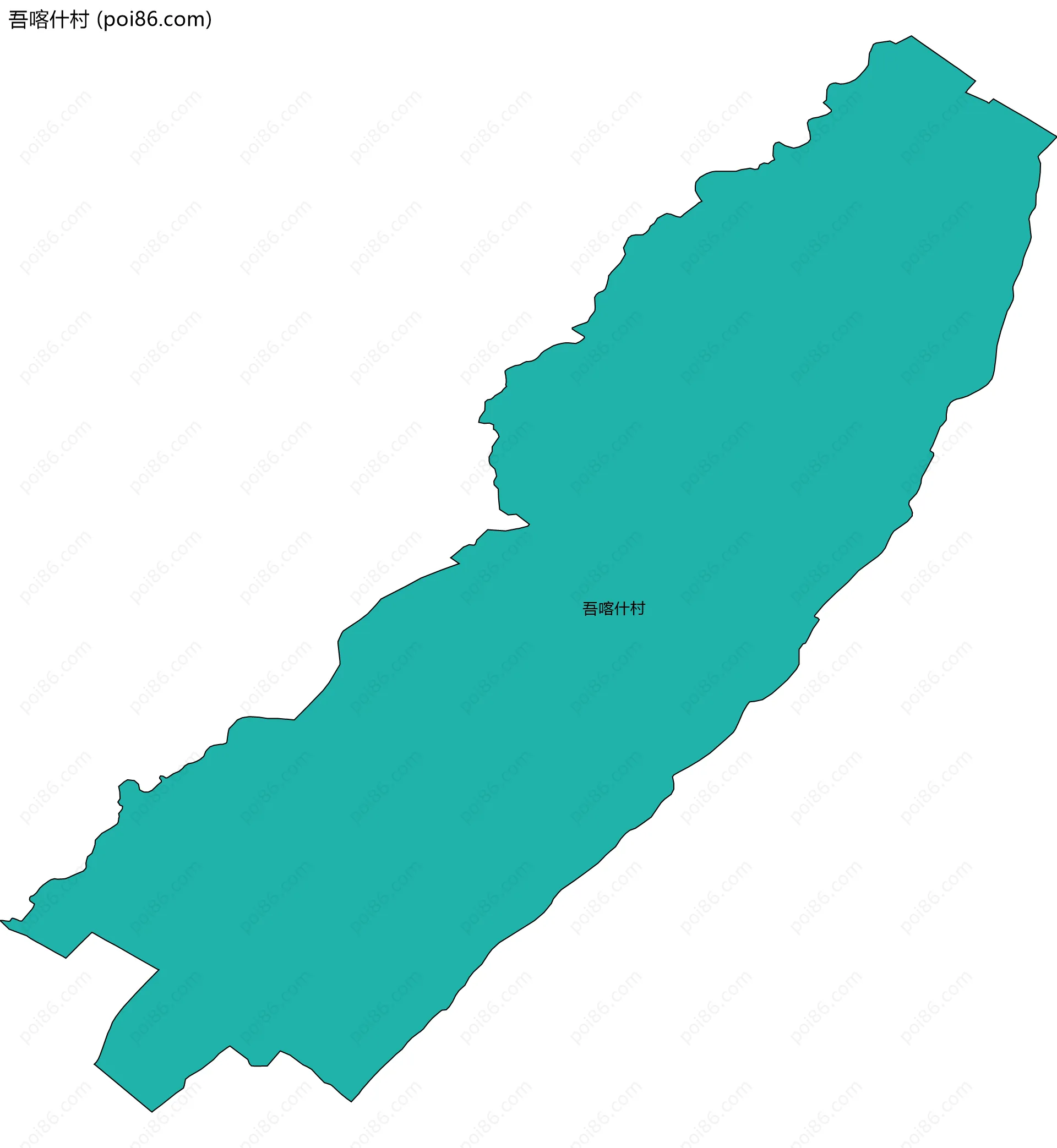 吾喀什村边界地图
