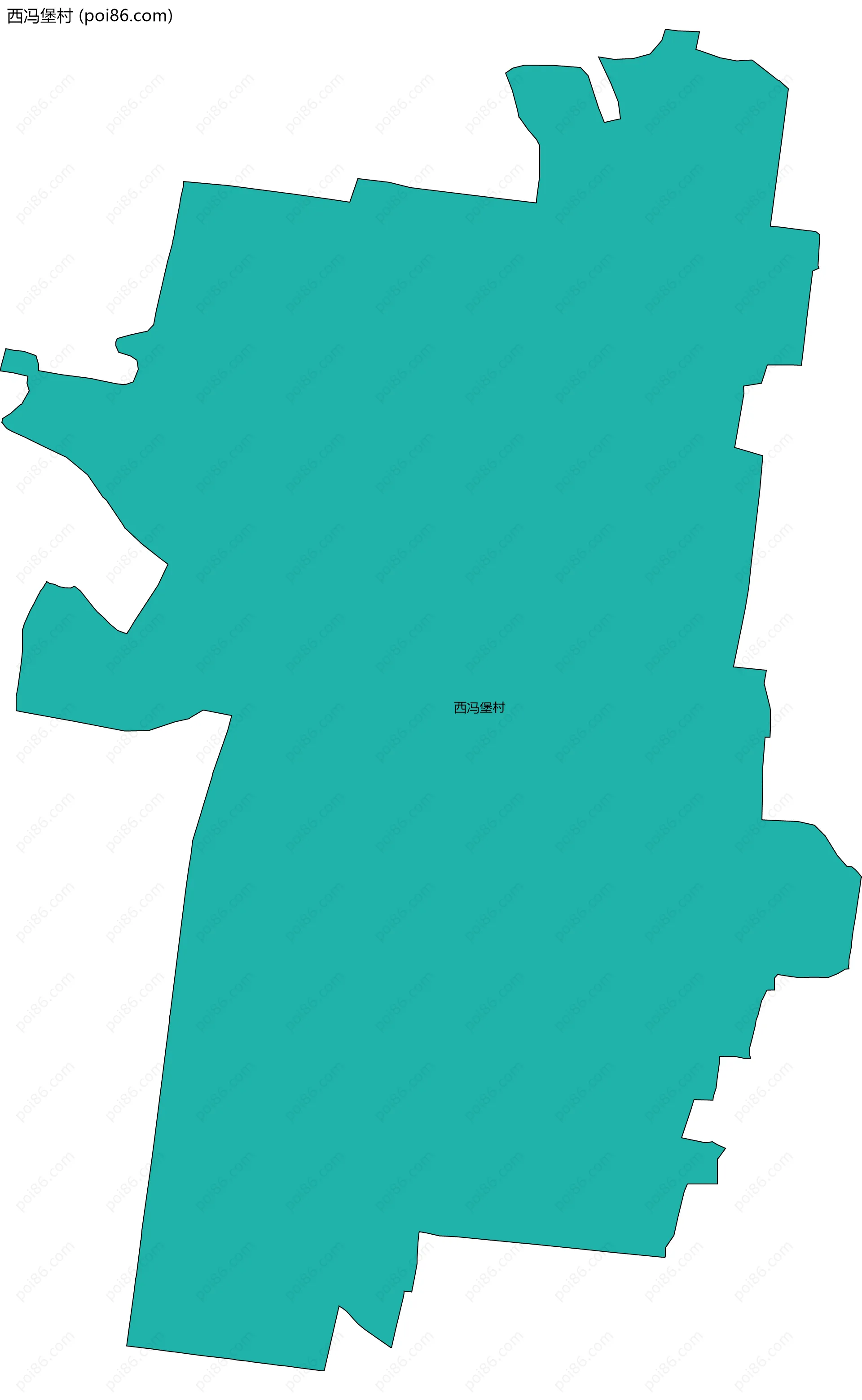 西冯堡村边界地图