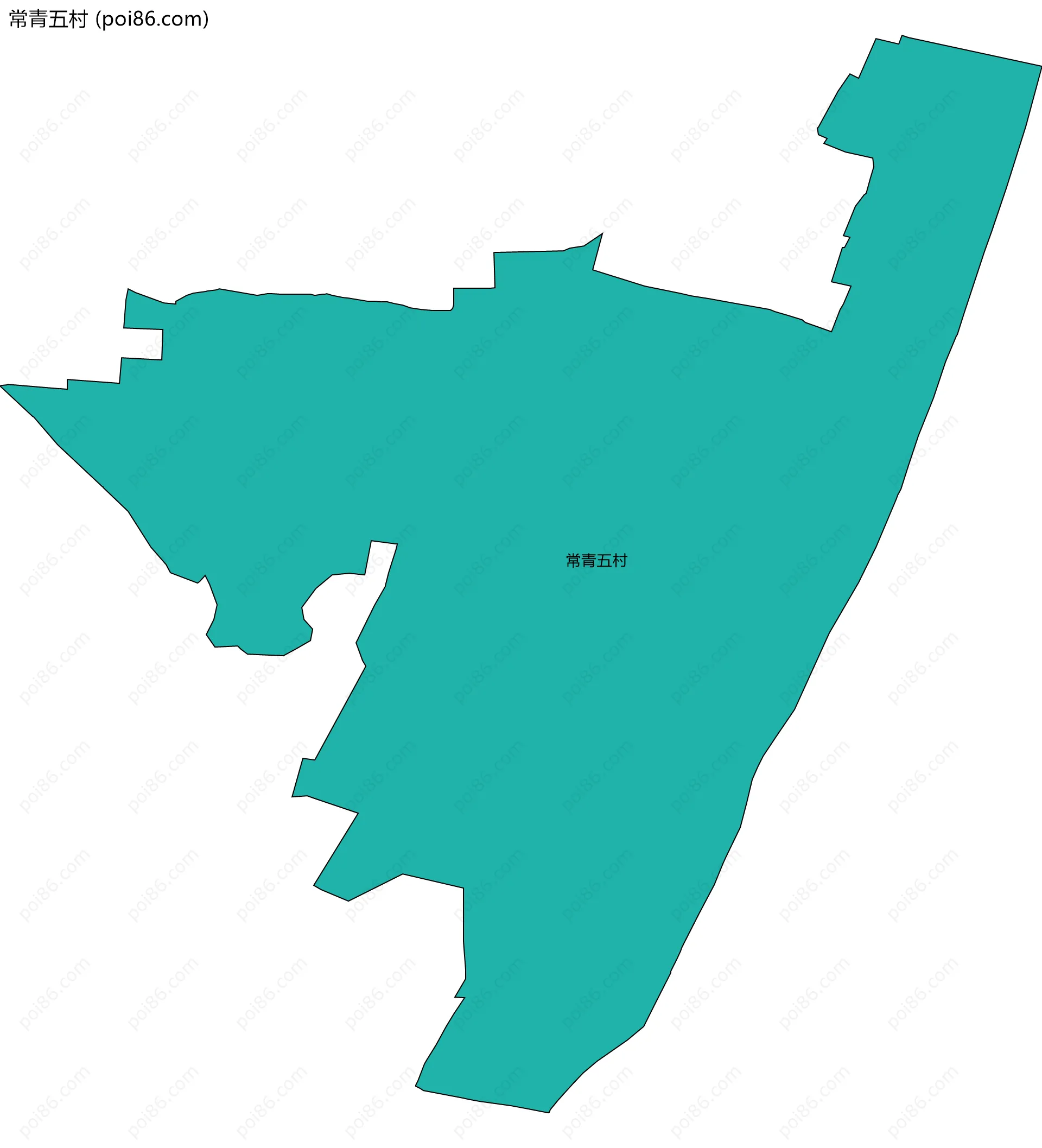 常青五村边界地图