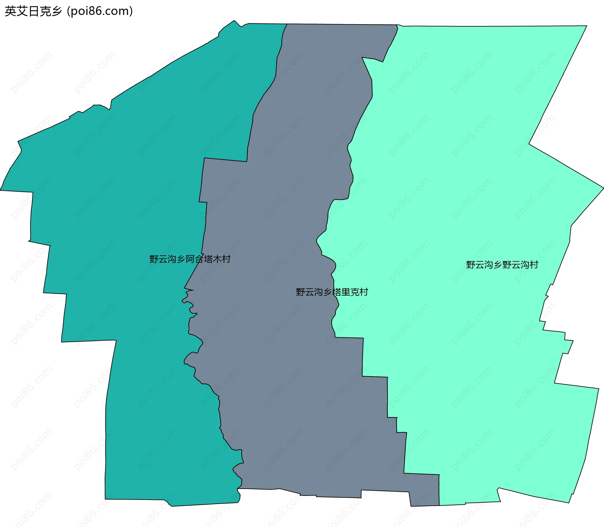 英艾日克乡边界地图(五级行政区划)