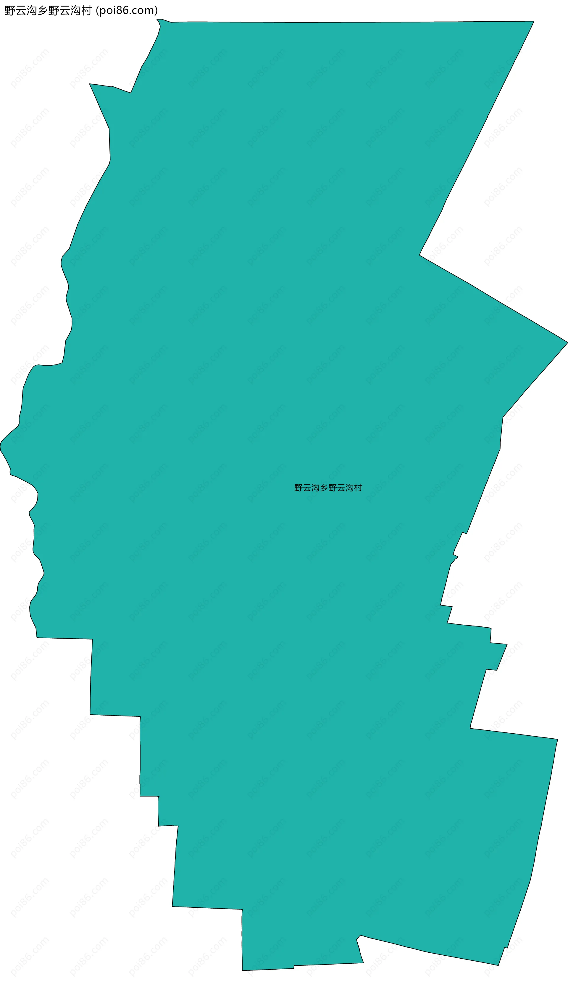 野云沟乡野云沟村边界地图