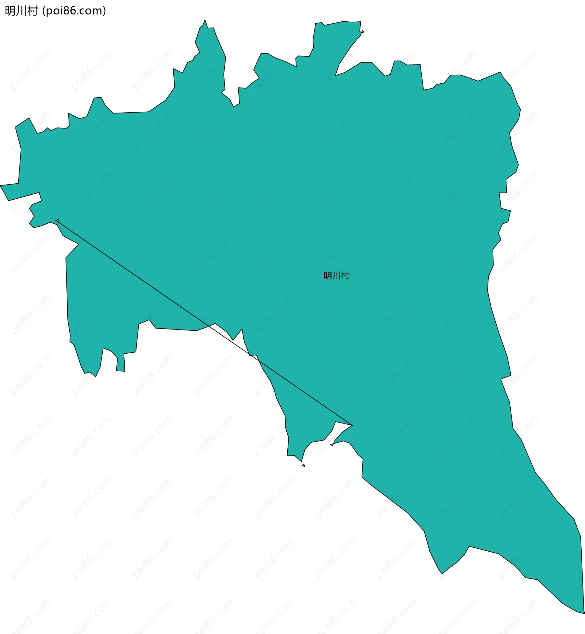 明川村边界地图