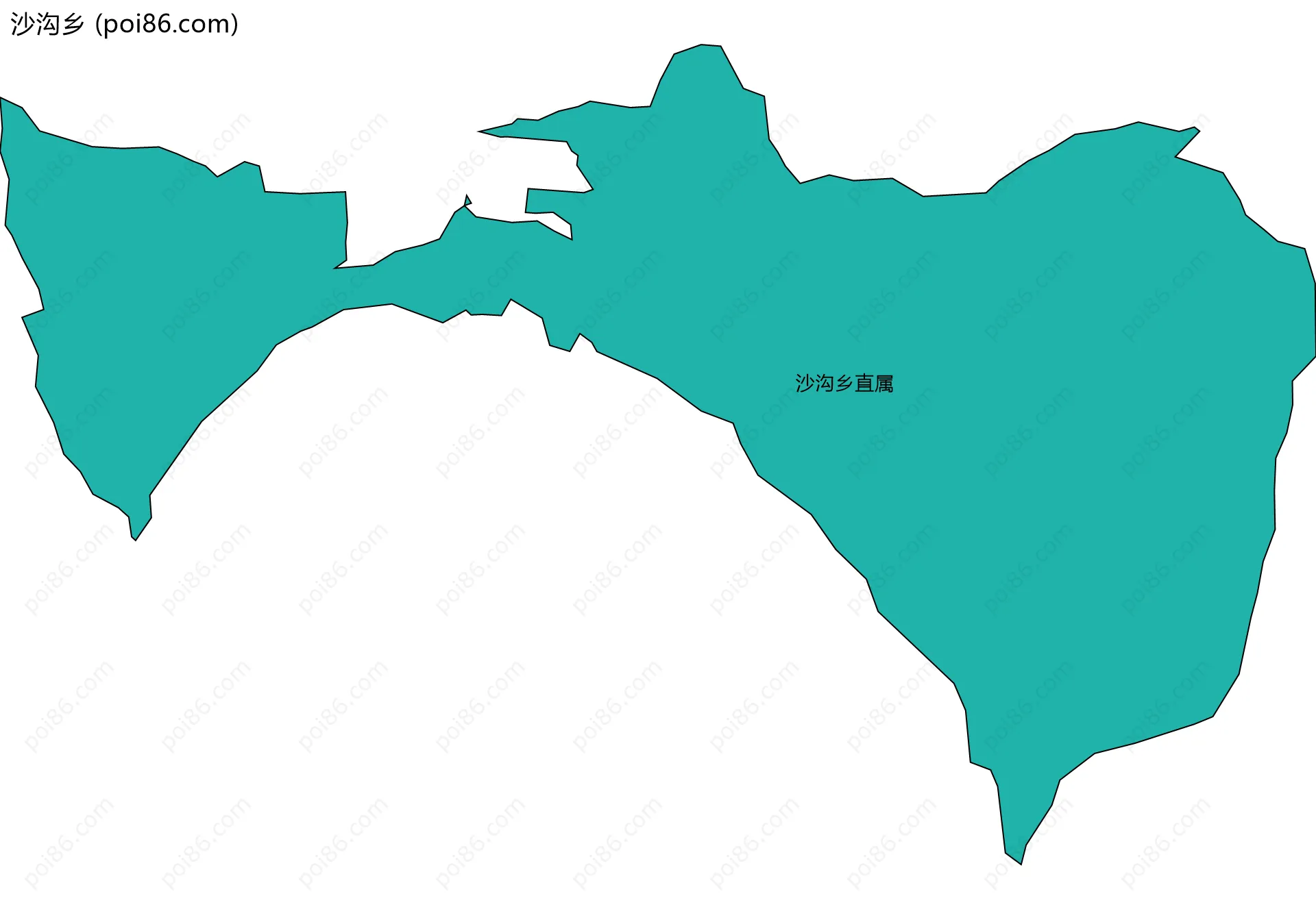 沙沟乡边界地图(五级行政区划)
