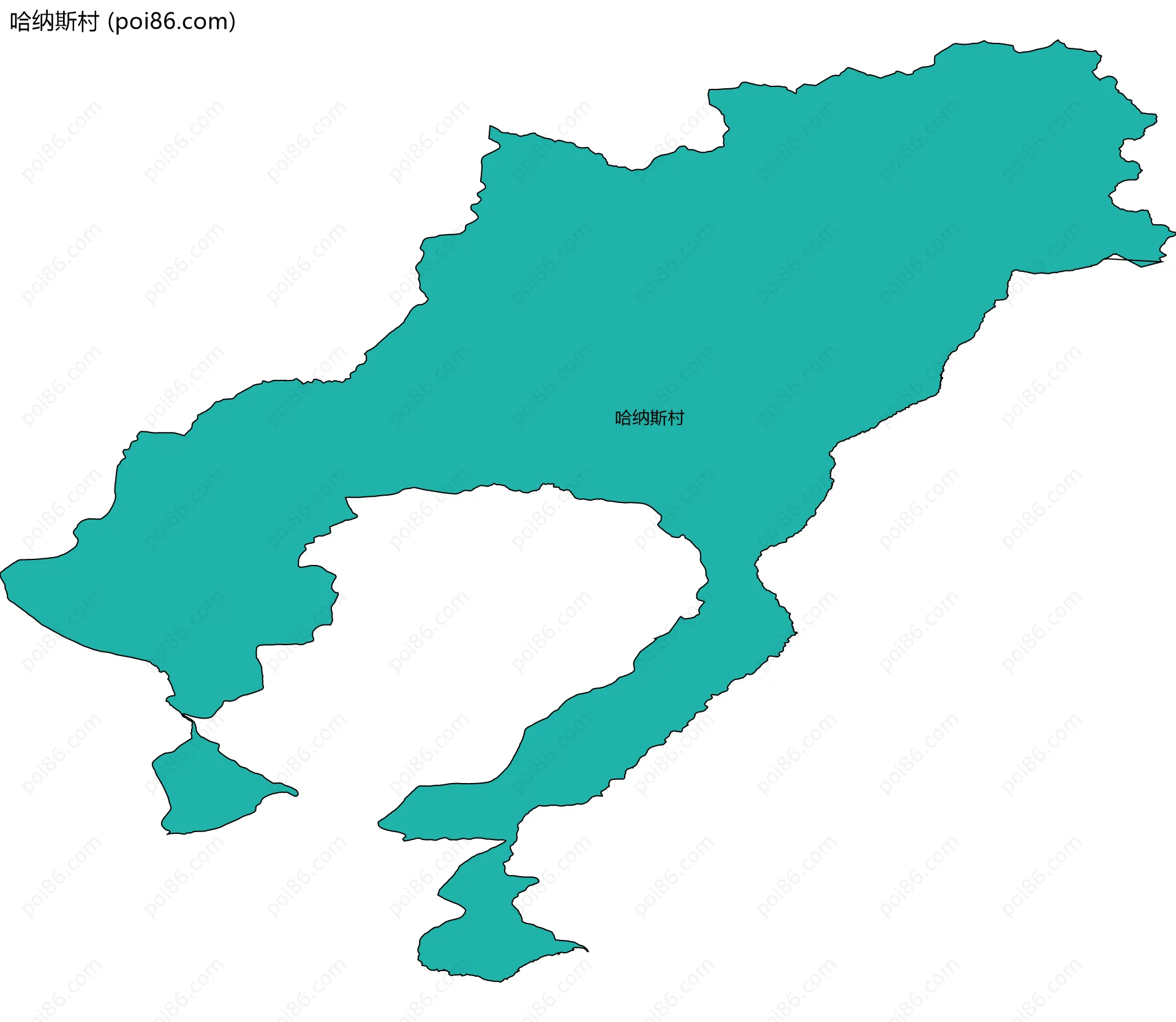 哈纳斯村边界地图