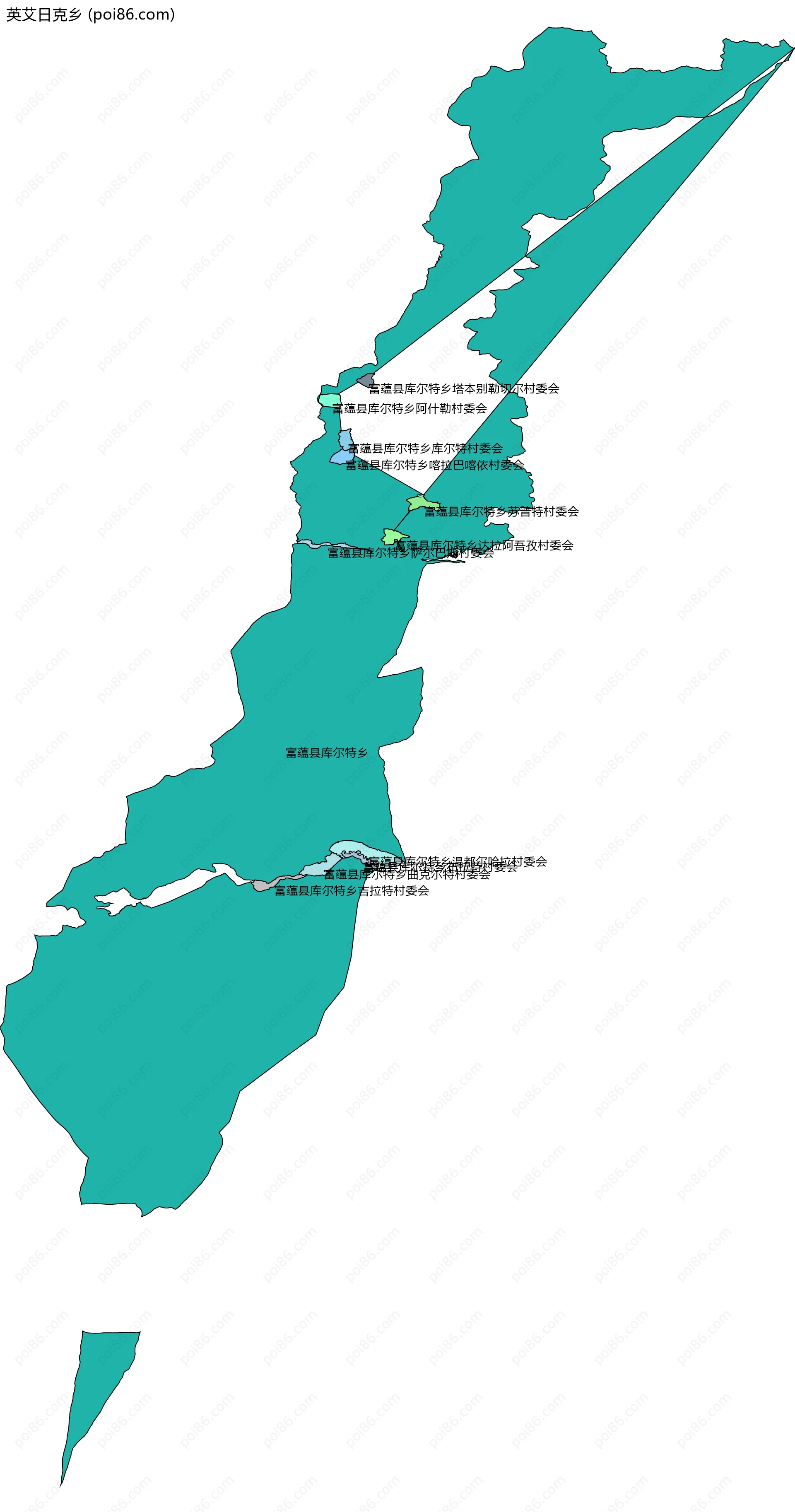 英艾日克乡边界地图(五级行政区划)