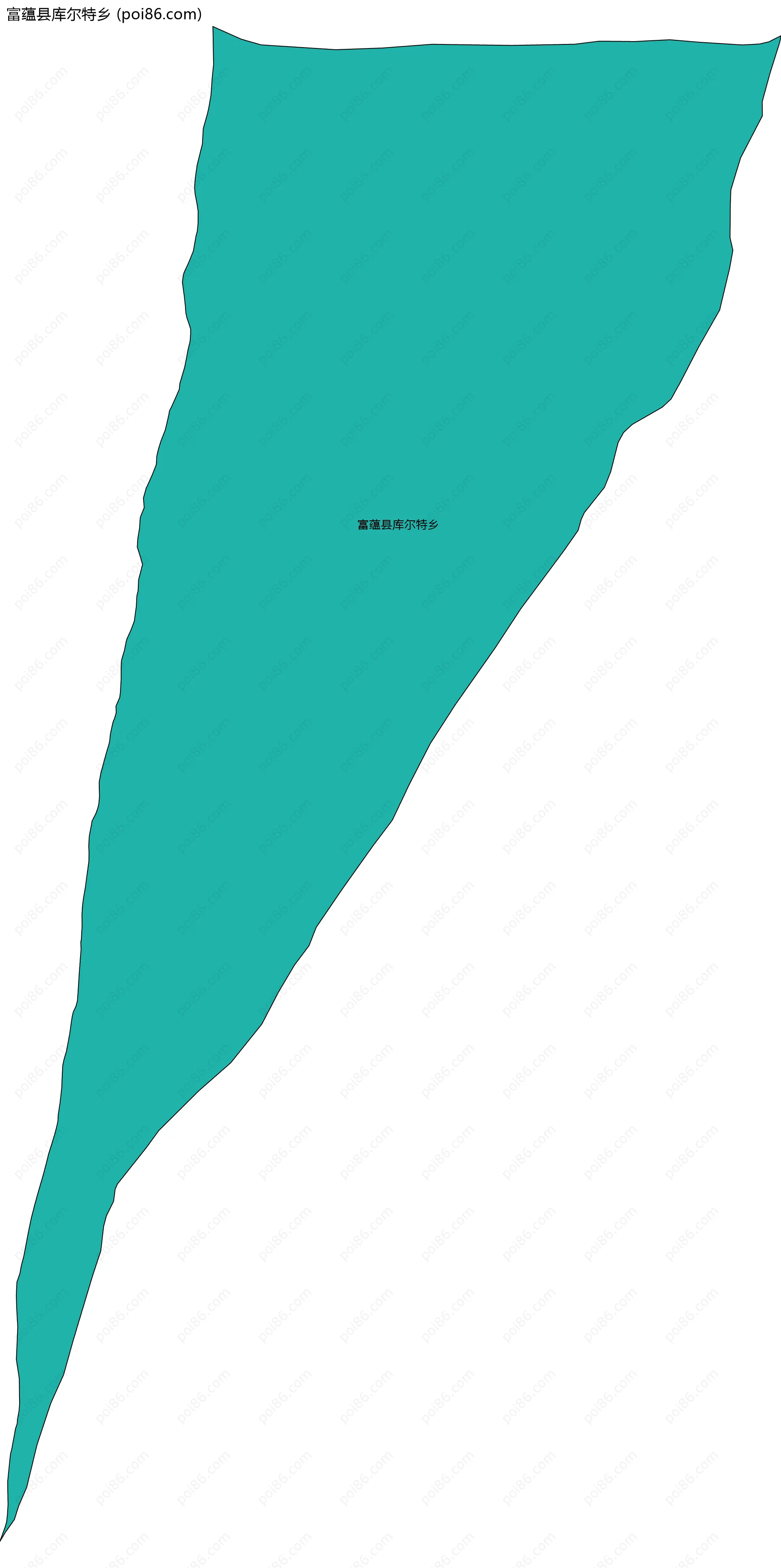 富蕴县库尔特乡边界地图