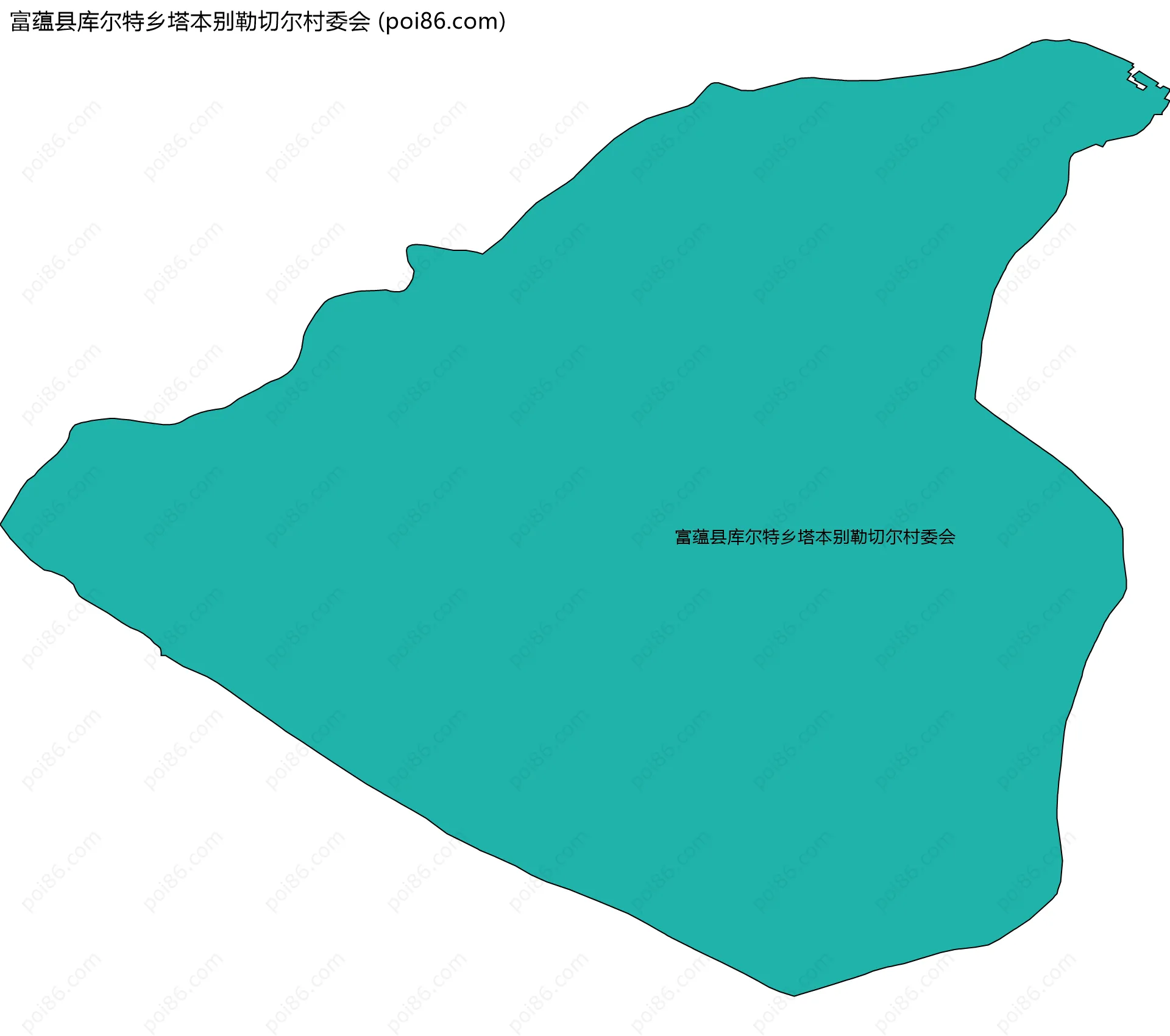 富蕴县库尔特乡塔本别勒切尔村委会边界地图