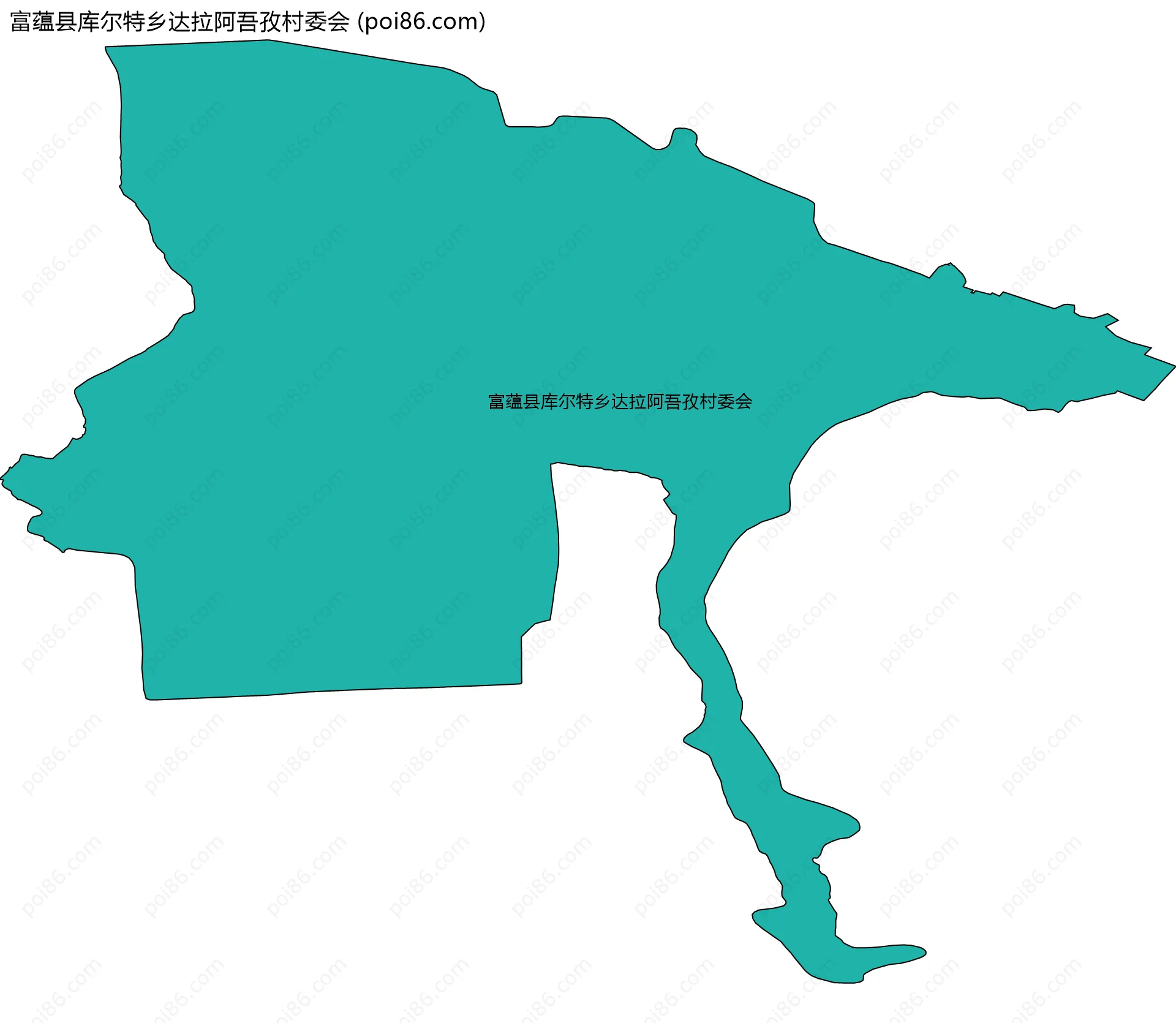 富蕴县库尔特乡达拉阿吾孜村委会边界地图