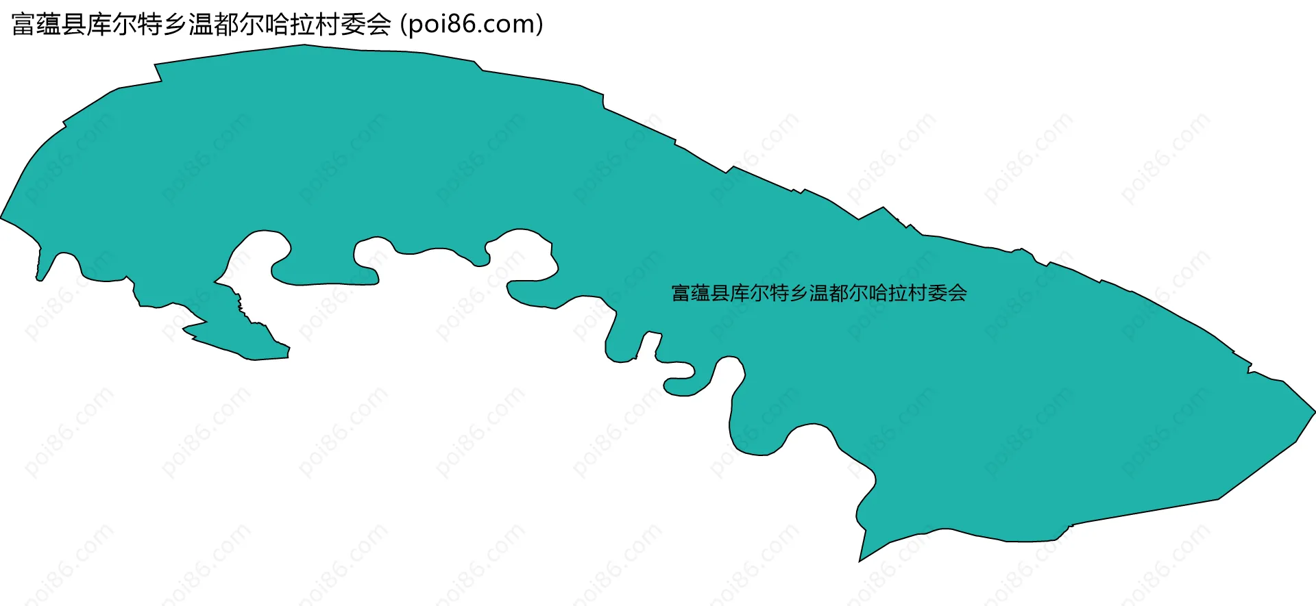 富蕴县库尔特乡温都尔哈拉村委会边界地图