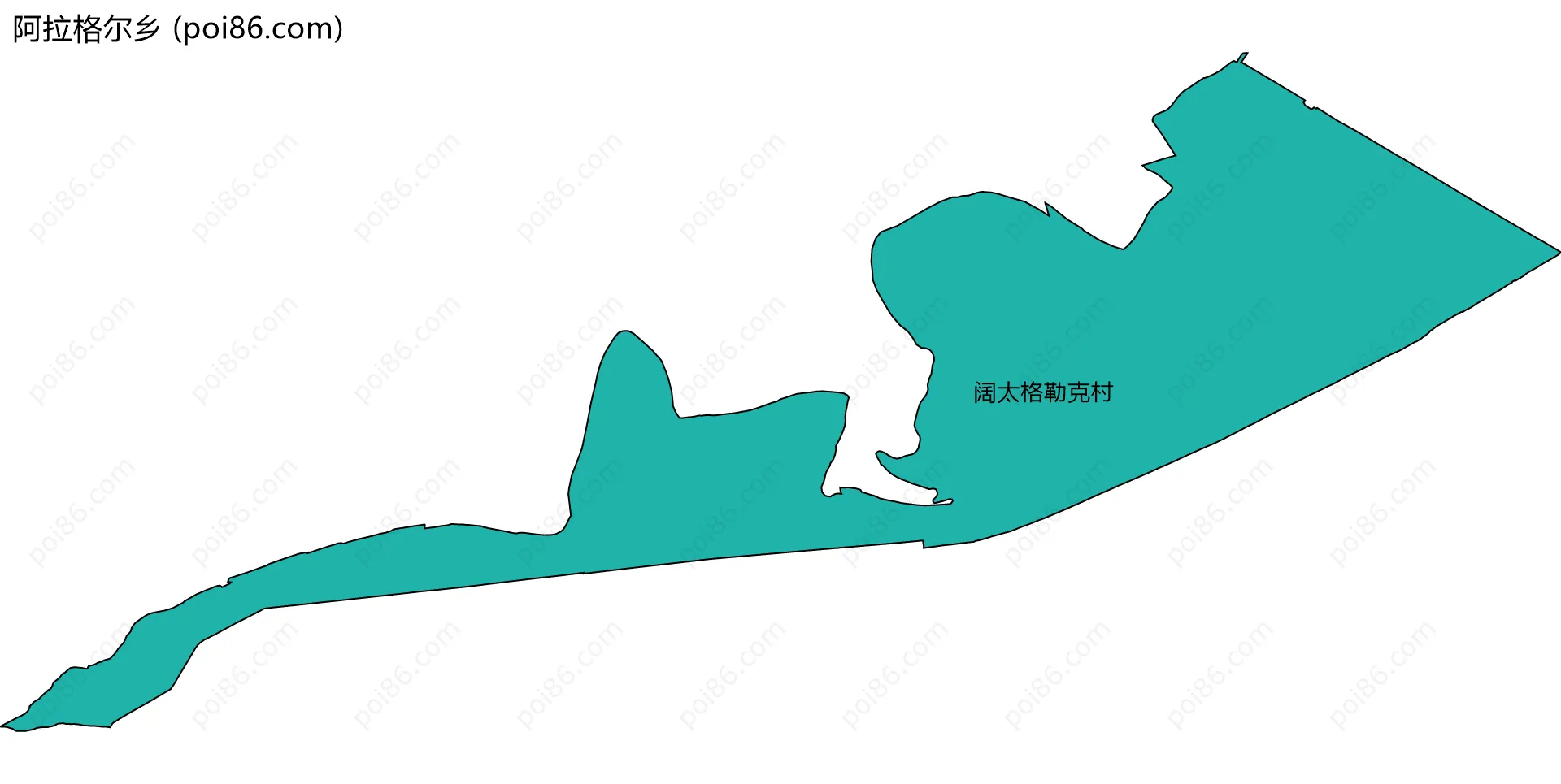 阿拉格尔乡边界地图(五级行政区划)