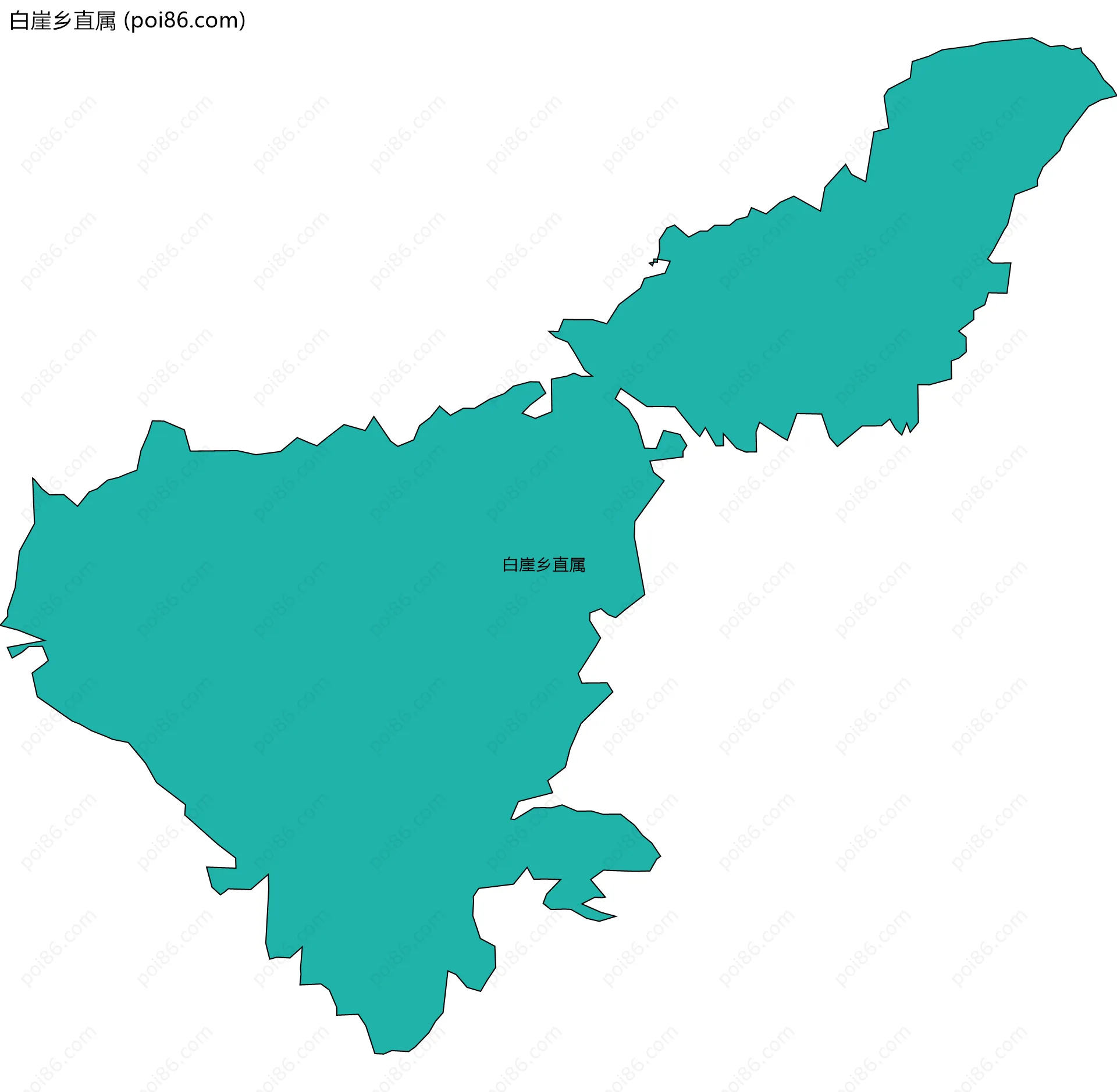 白崖乡直属边界地图