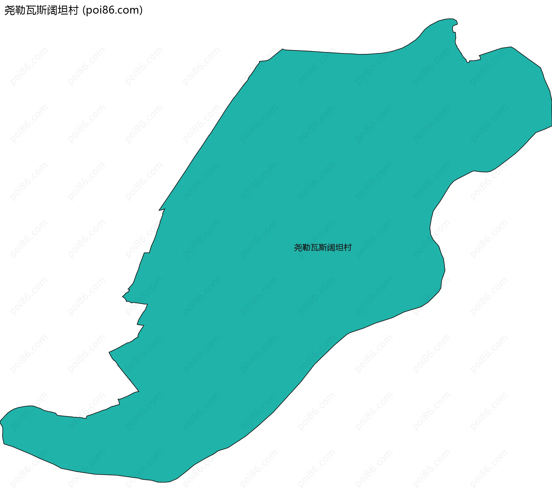 尧勒瓦斯阔坦村边界地图