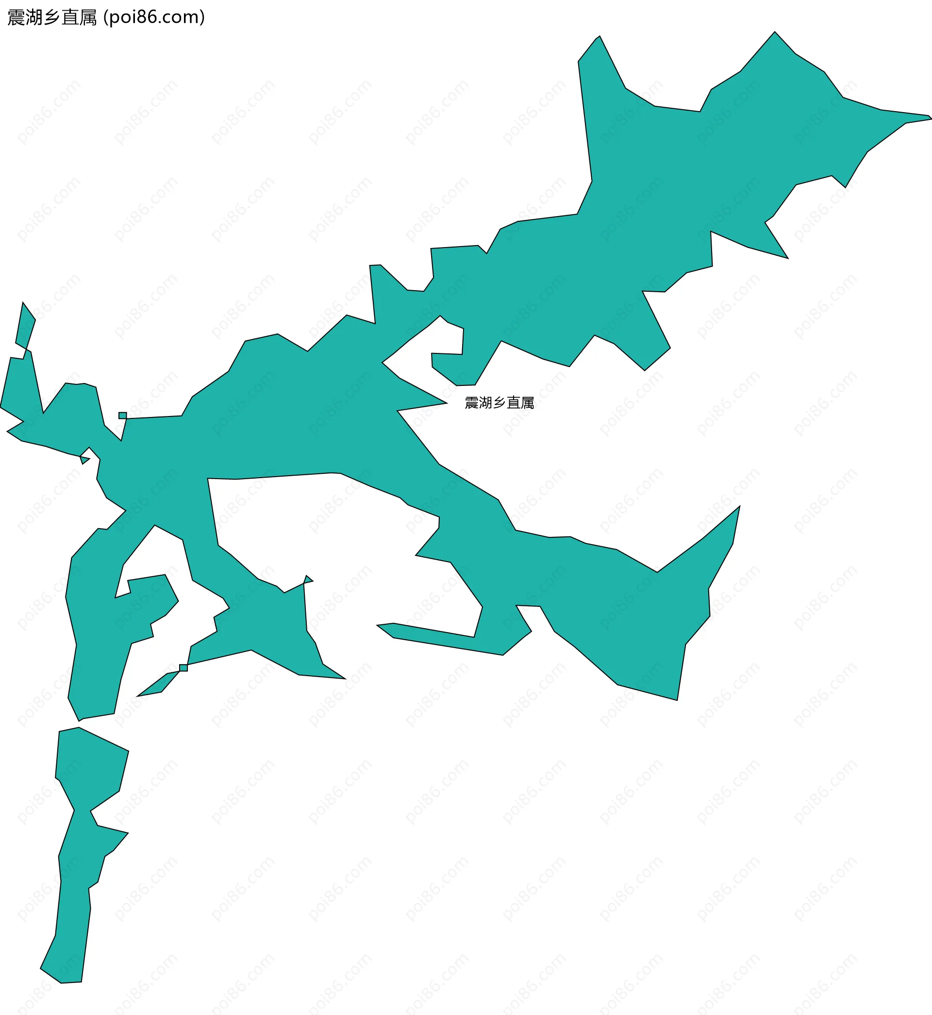 震湖乡直属边界地图