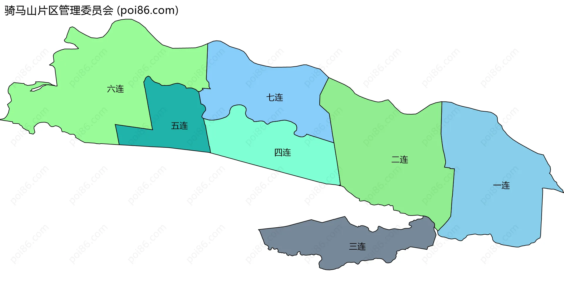 骑马山片区管理委员会边界地图(五级行政区划)