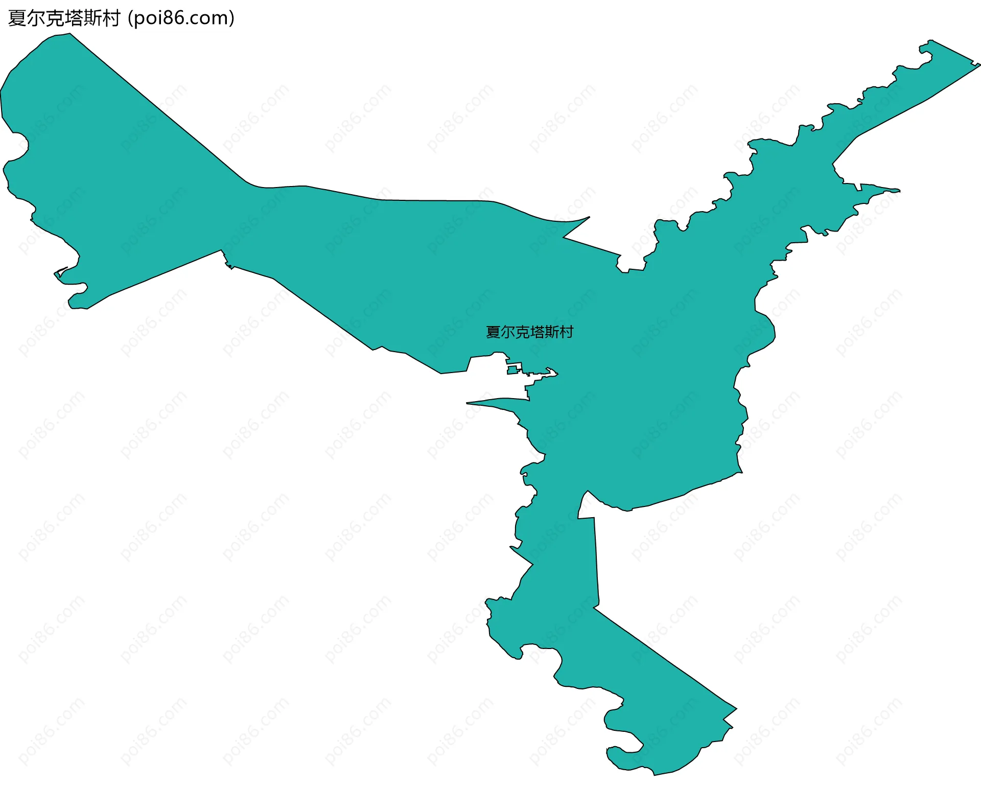 夏尔克塔斯村边界地图