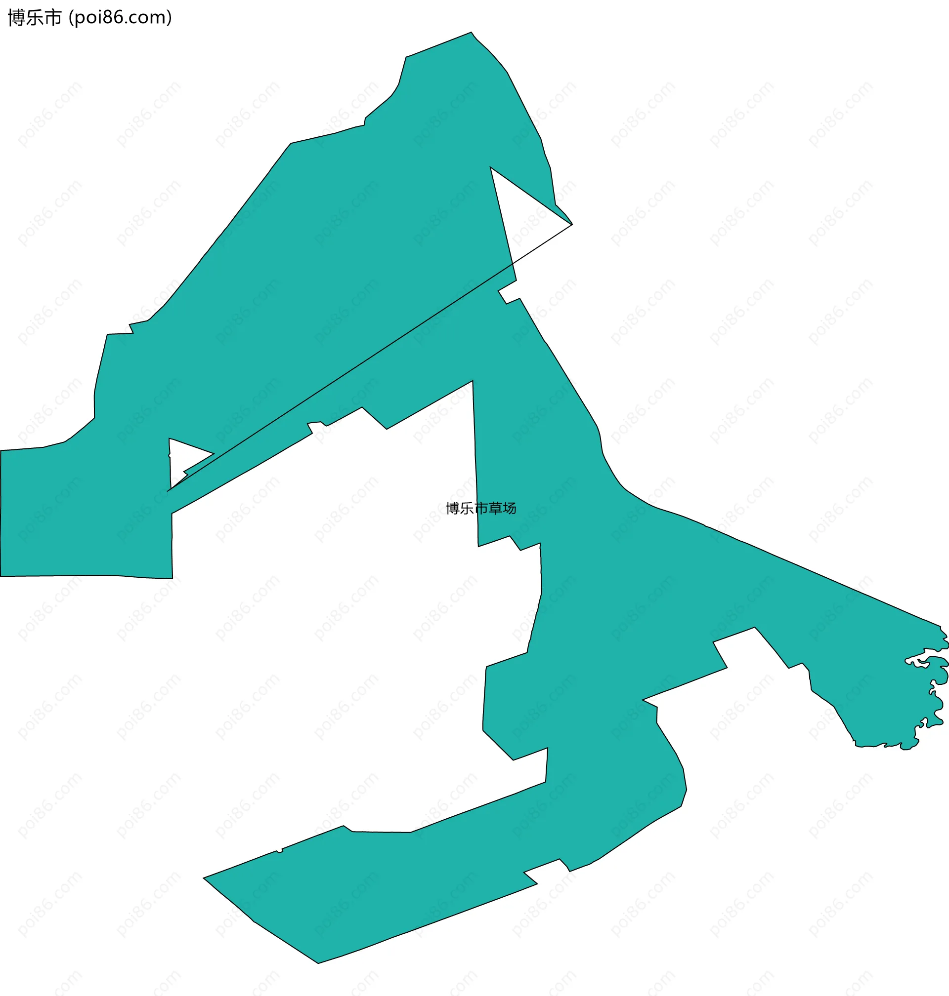 博乐市边界地图(五级行政区划)