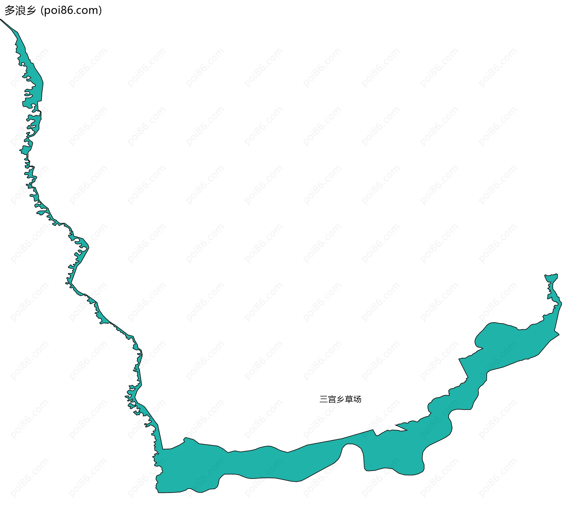 多浪乡边界地图(五级行政区划)