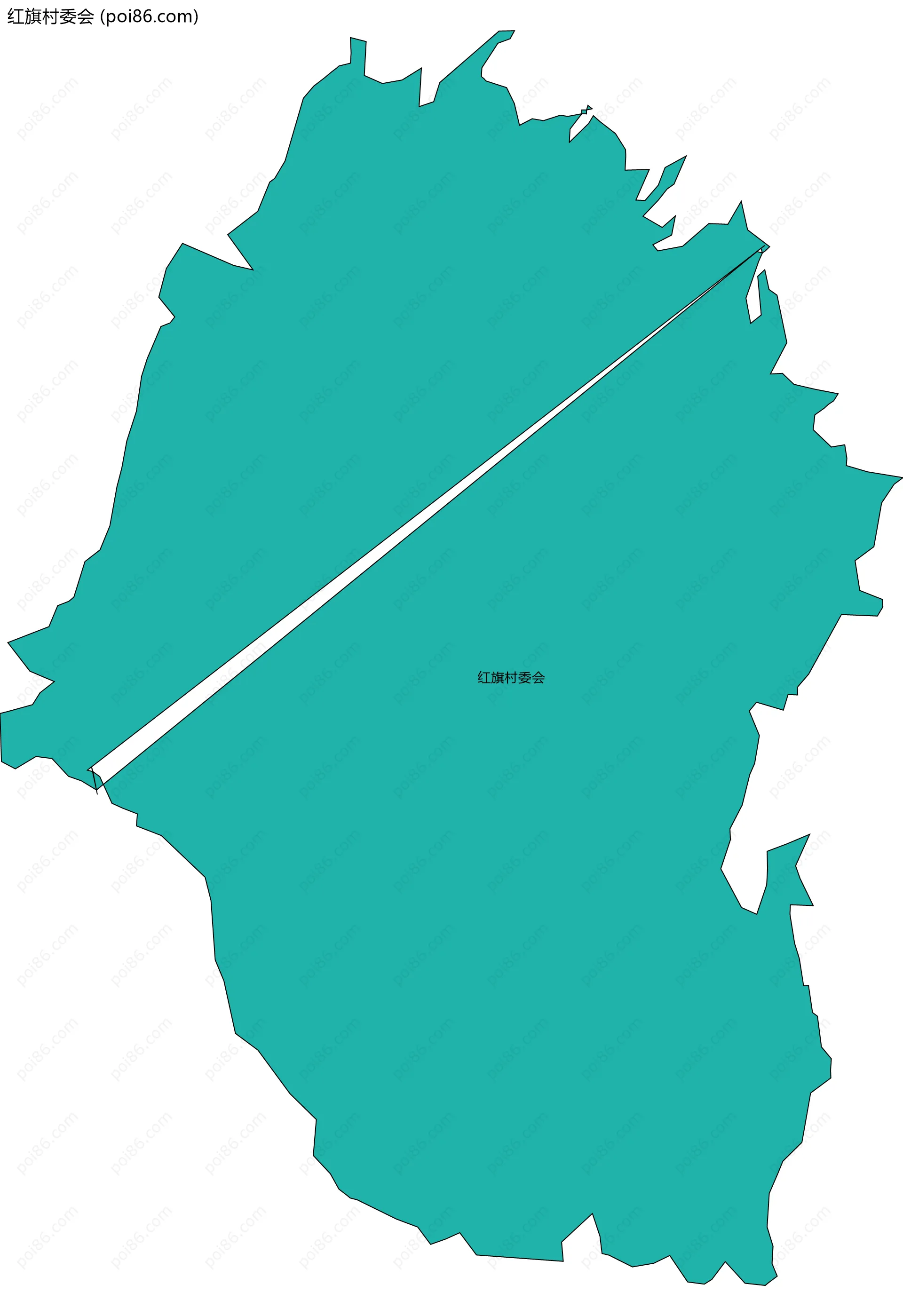 红旗村委会边界地图