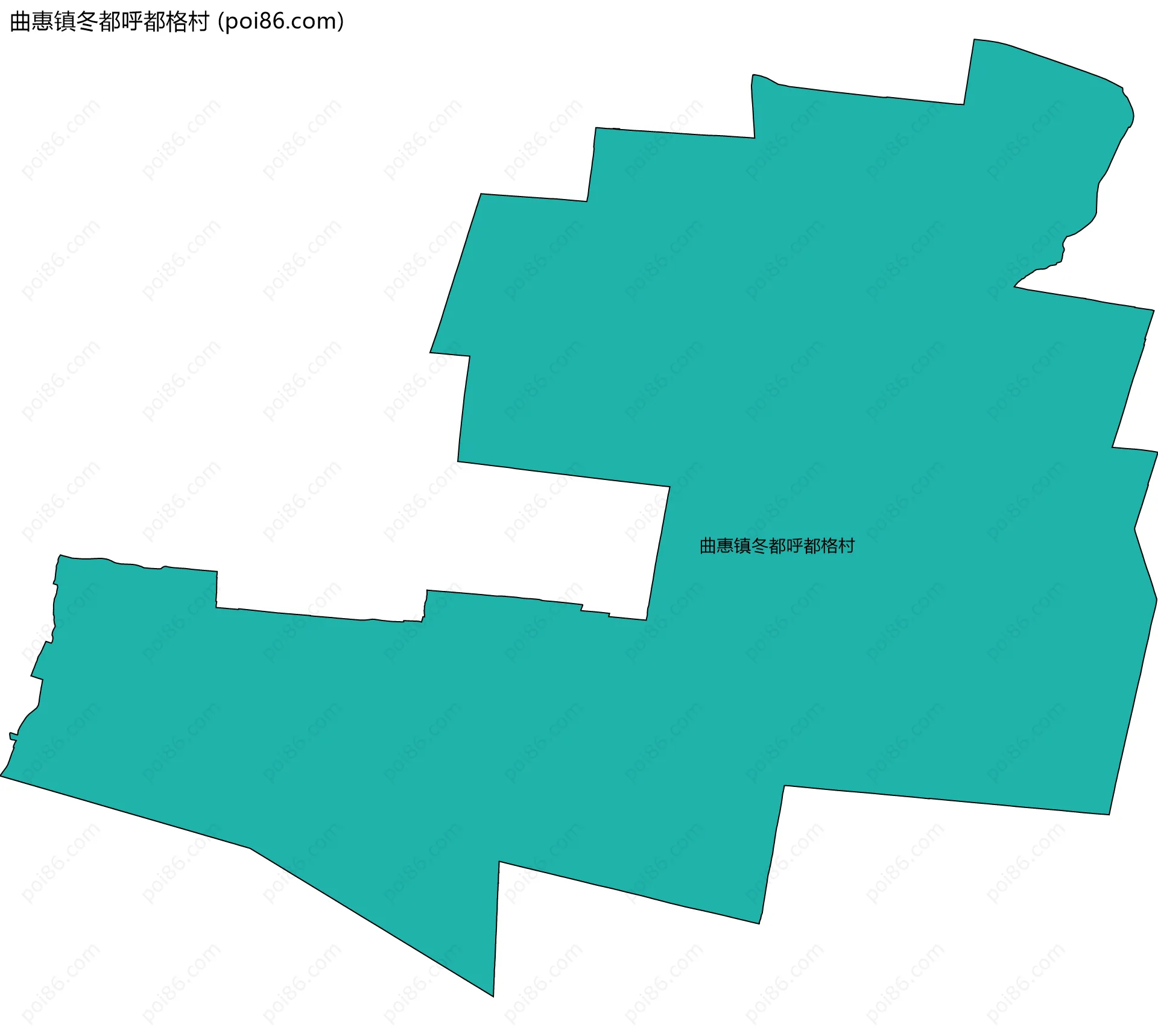 曲惠镇冬都呼都格村边界地图