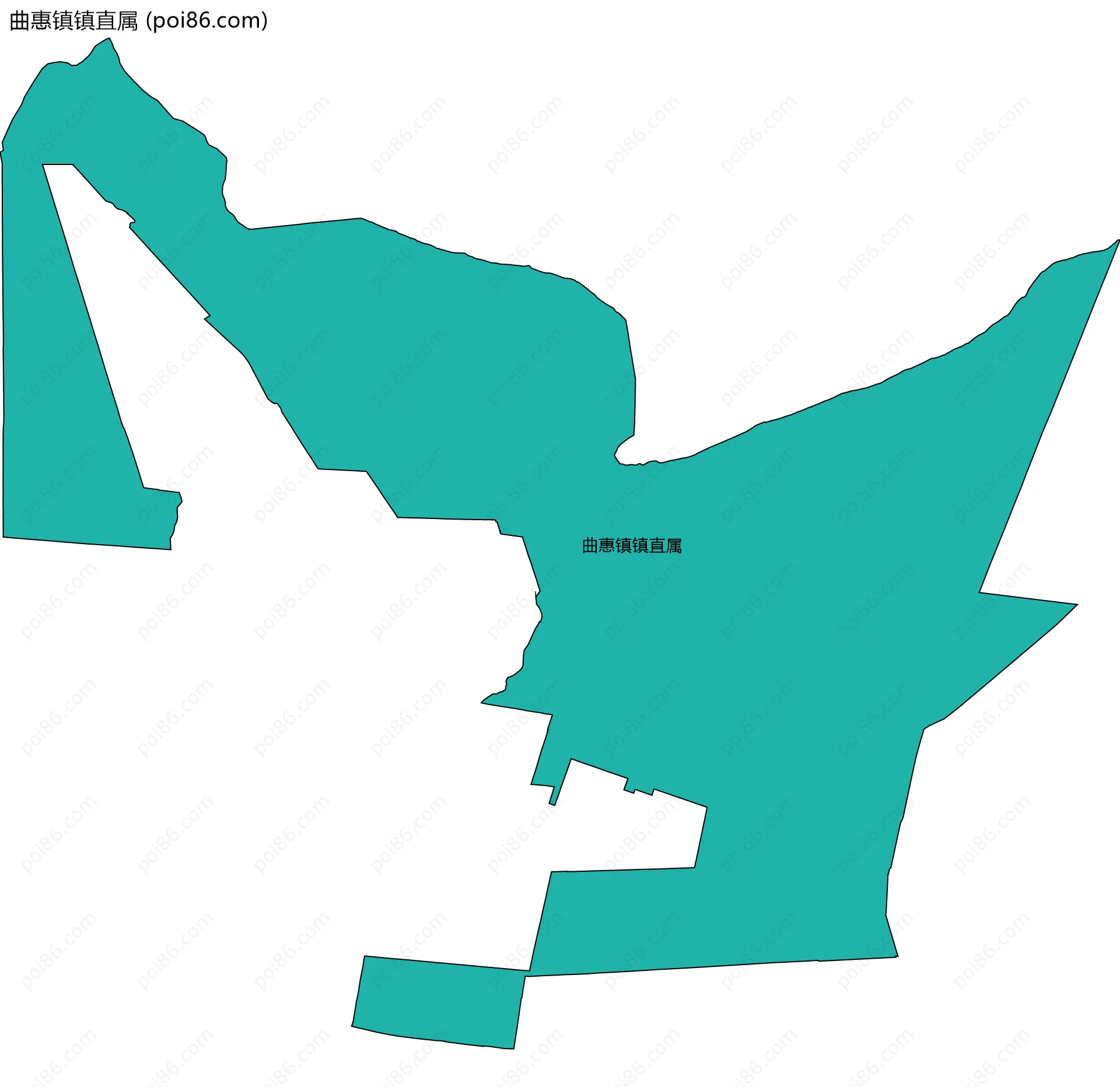 曲惠镇镇直属边界地图