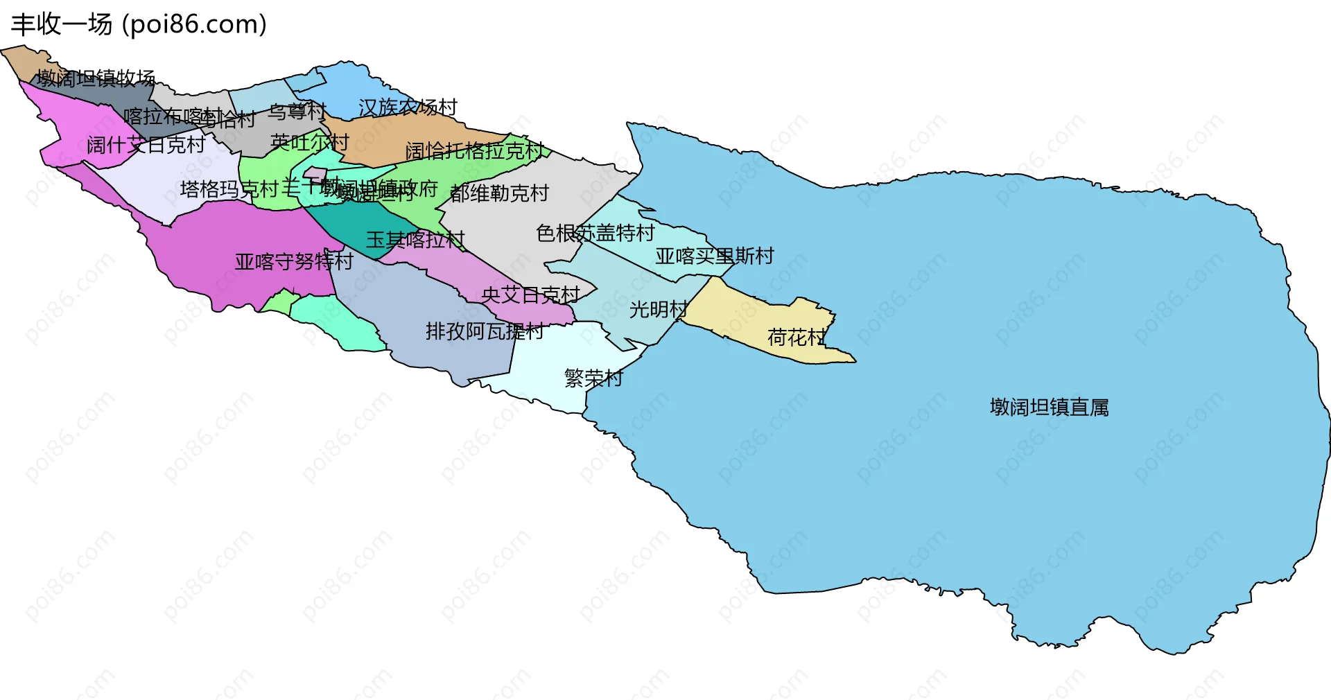 丰收一场边界地图(五级行政区划)