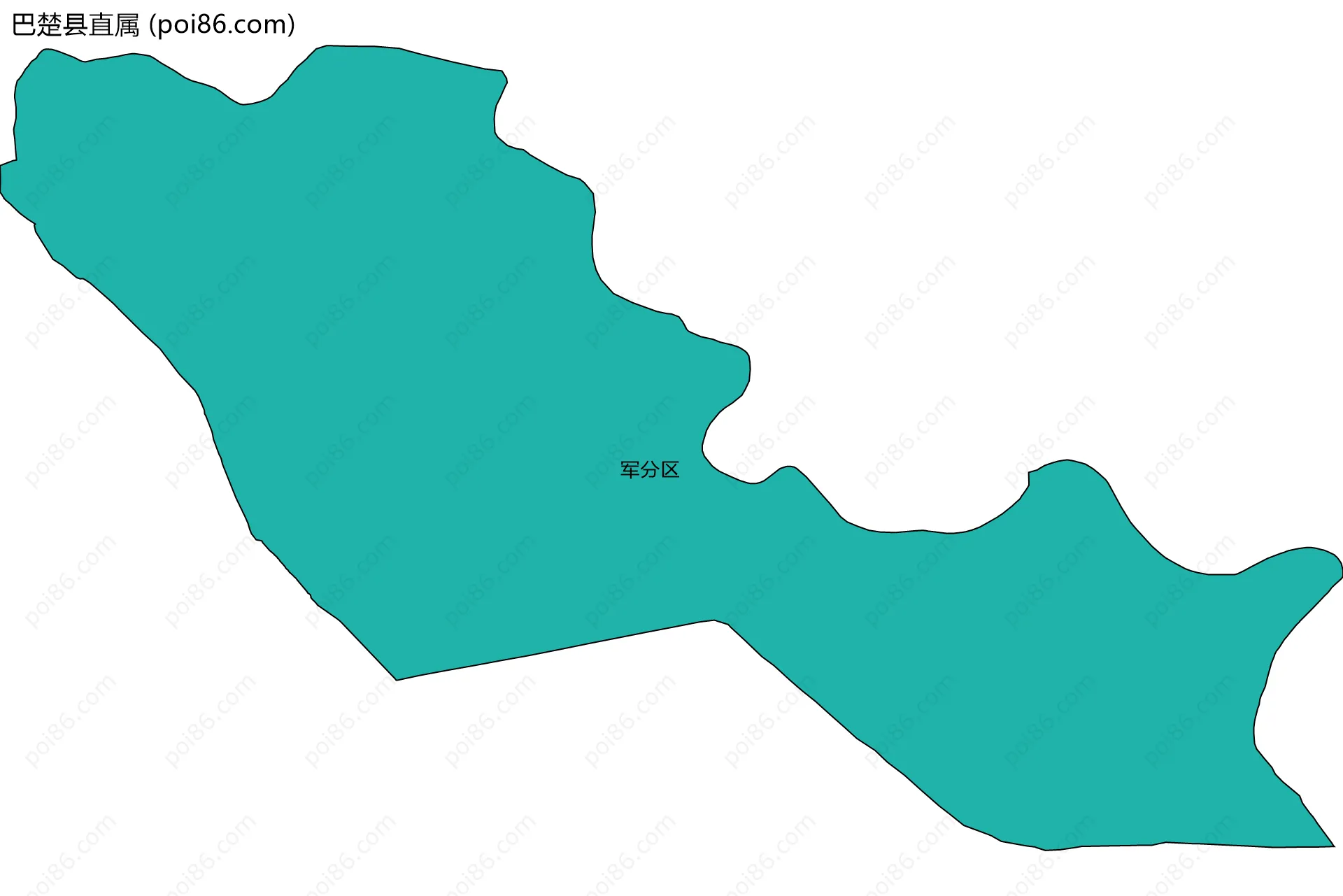 巴楚县直属边界地图(五级行政区划)