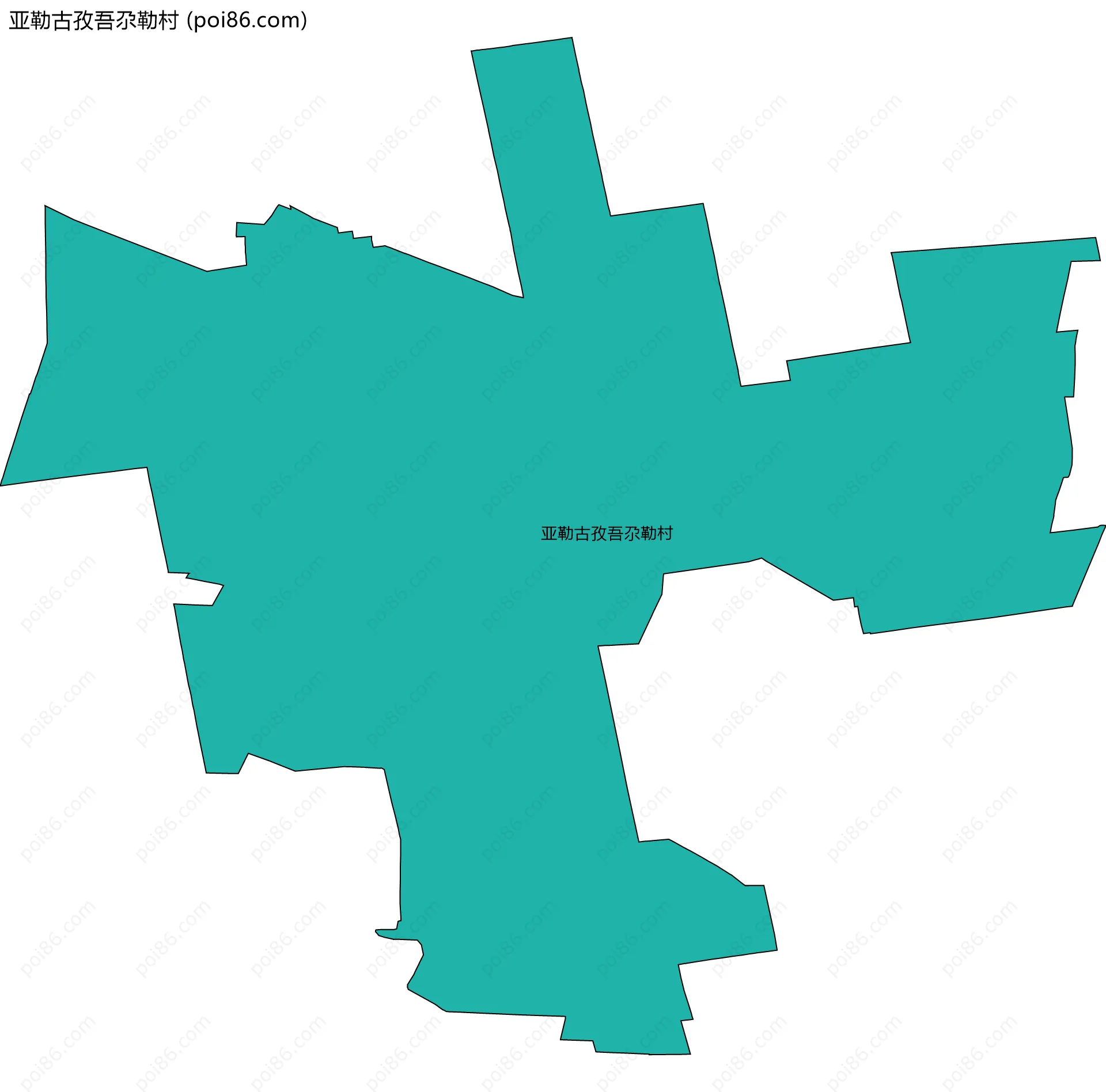 亚勒古孜吾尕勒村边界地图
