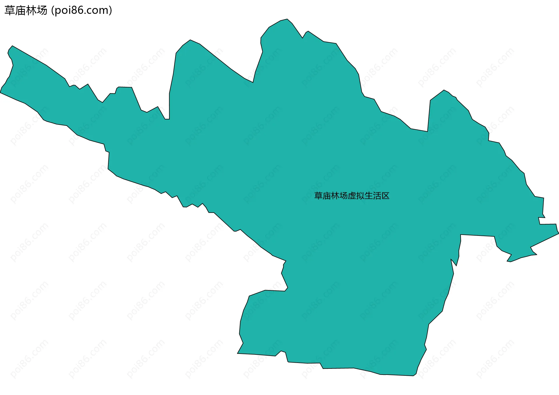 草庙林场边界地图(五级行政区划)