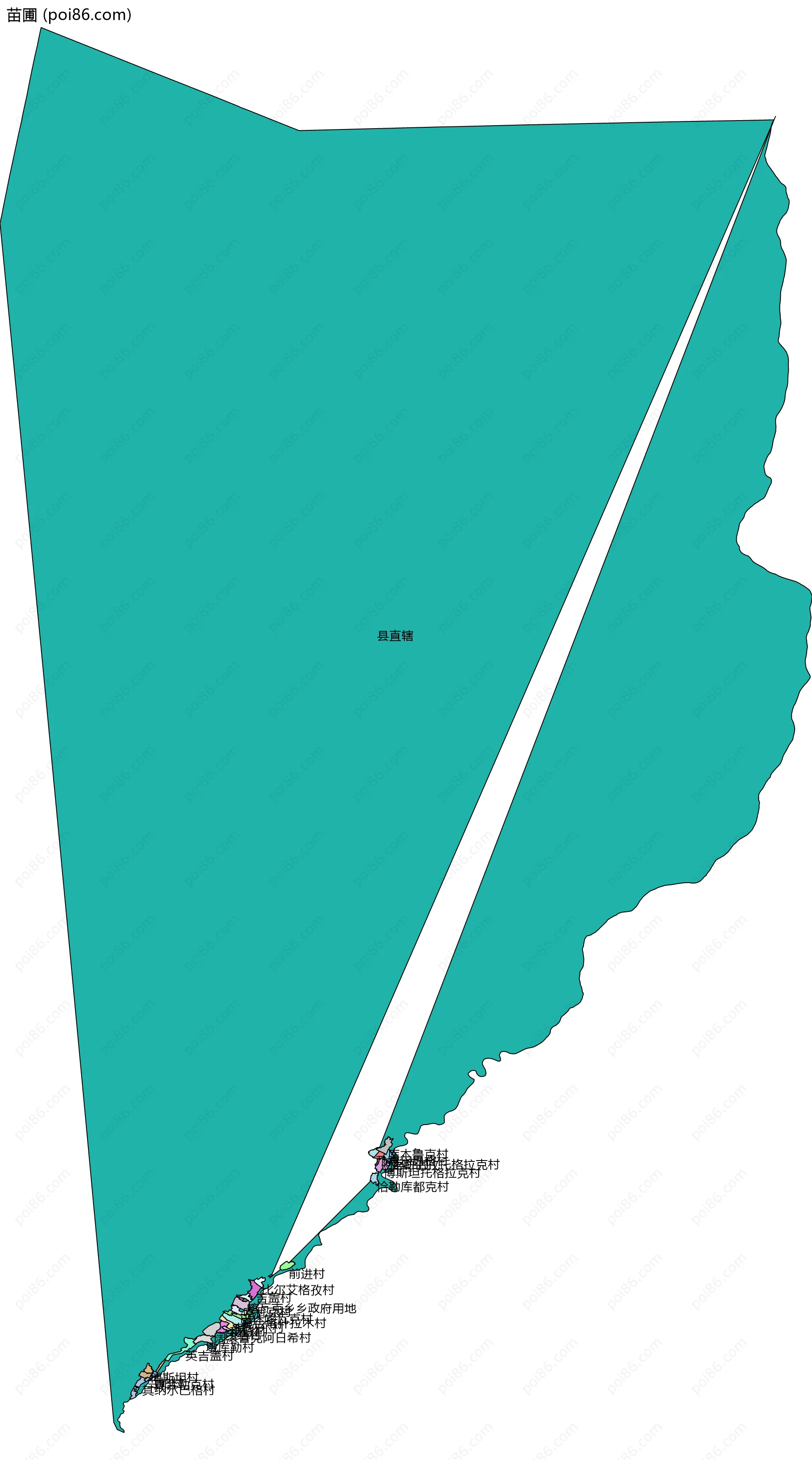 苗圃边界地图(五级行政区划)
