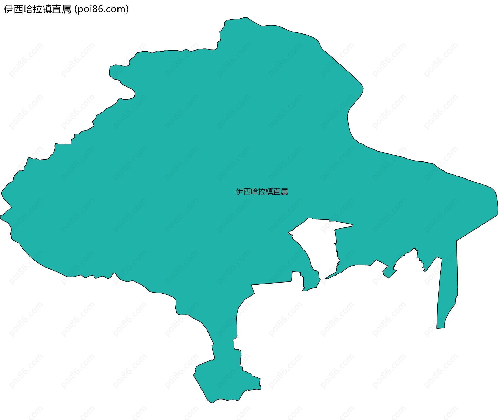 伊西哈拉镇直属边界地图