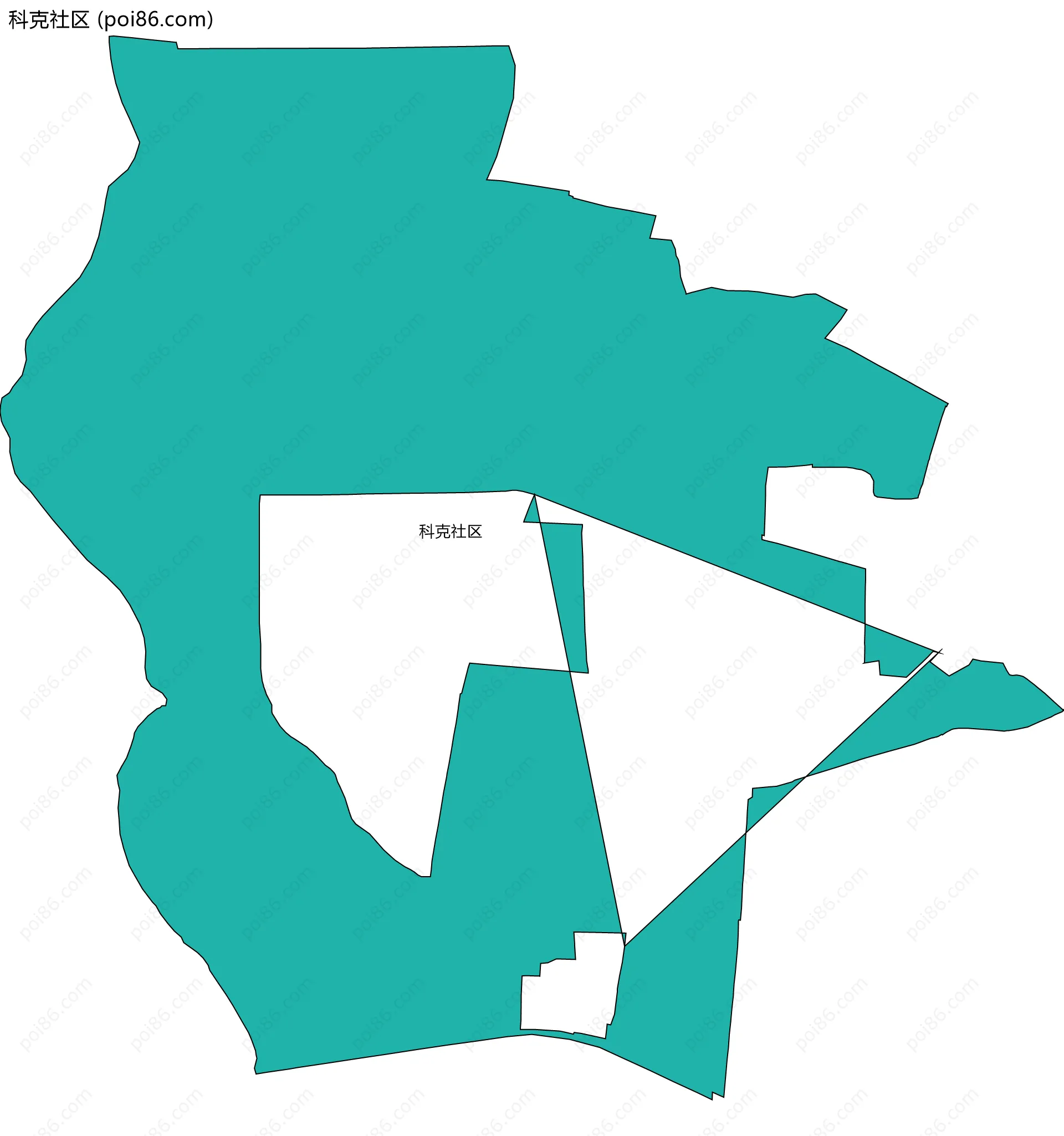 科克社区边界地图