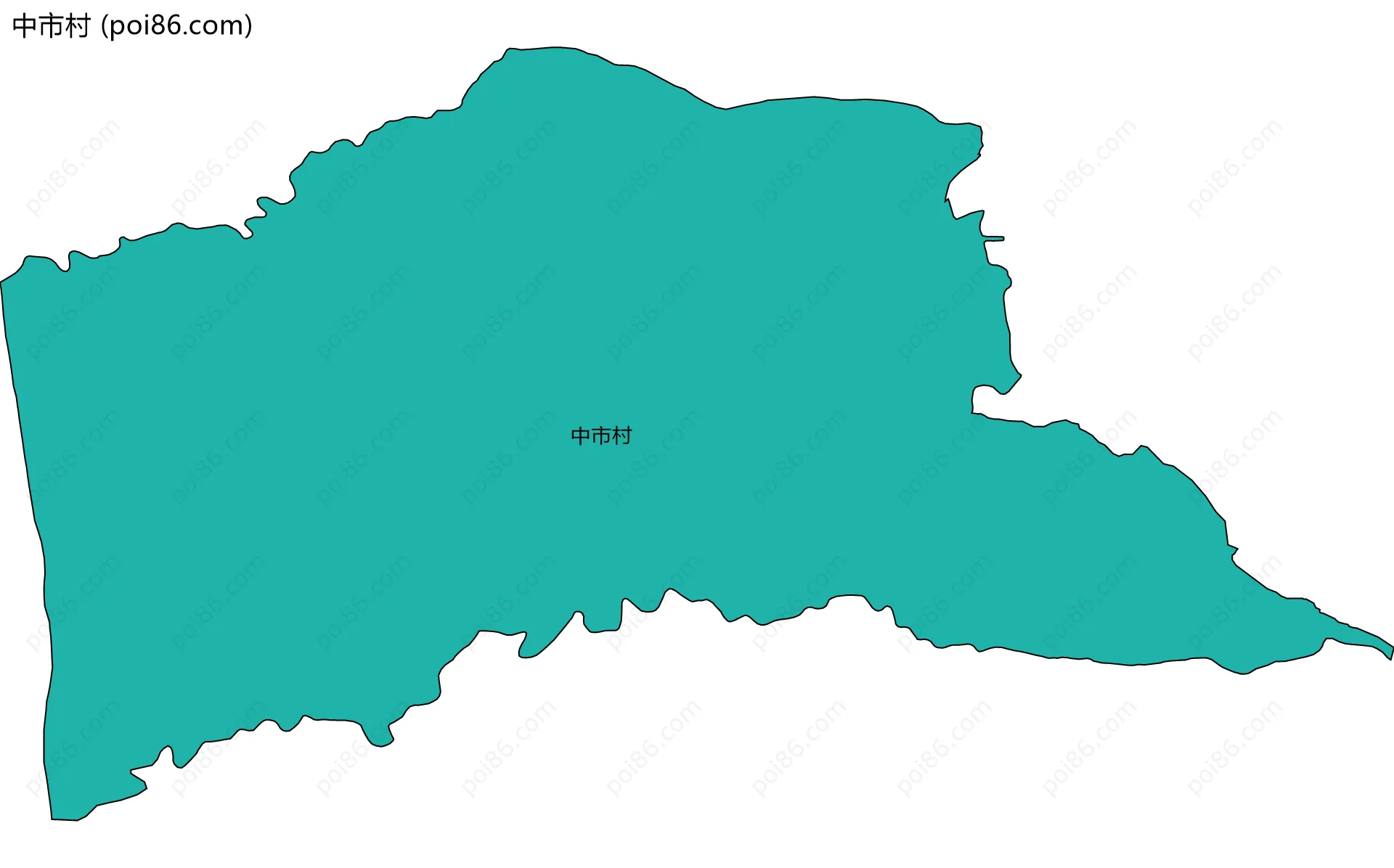 中市村边界地图