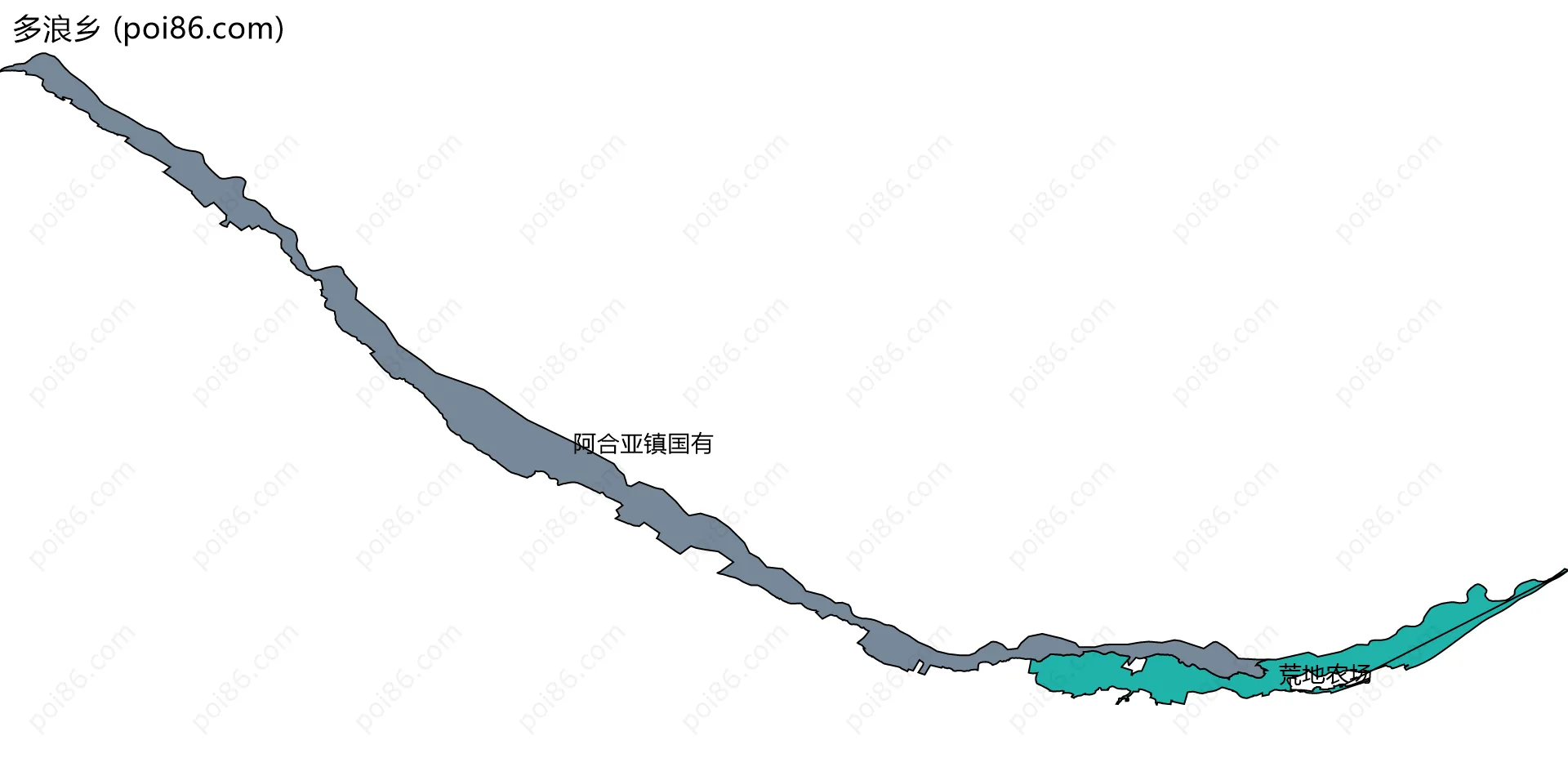 多浪乡边界地图(五级行政区划)