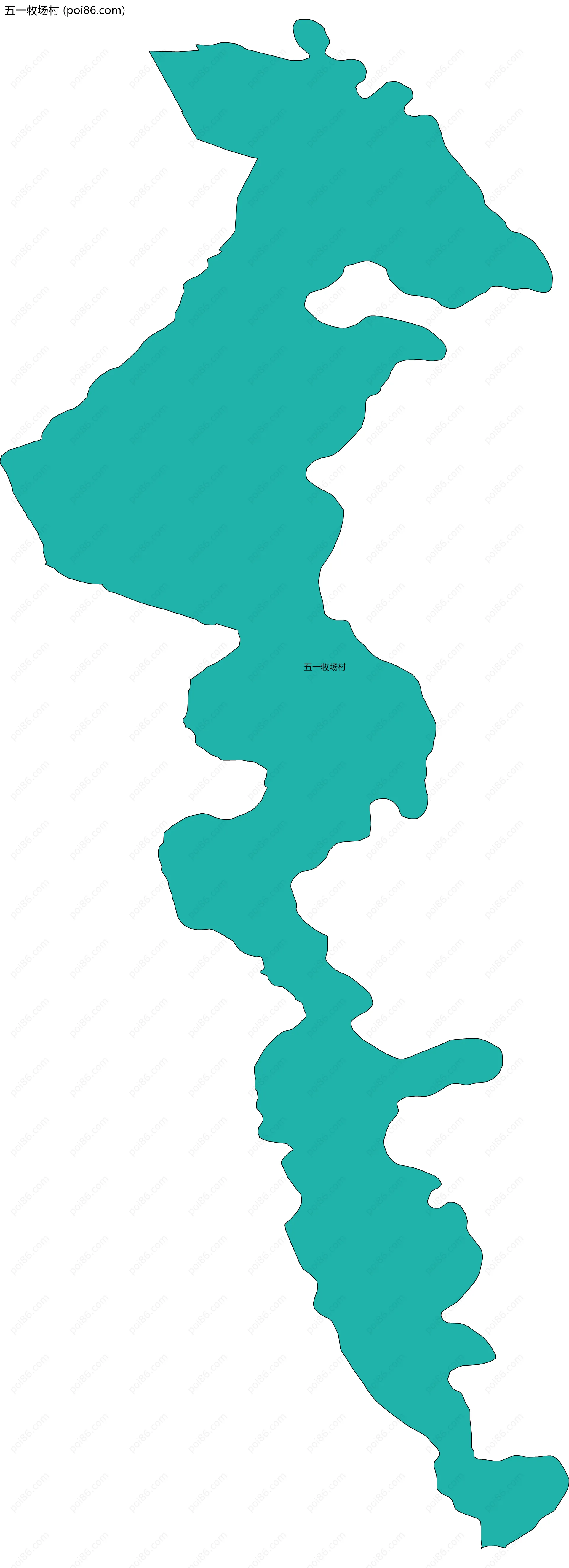 五一牧场村边界地图