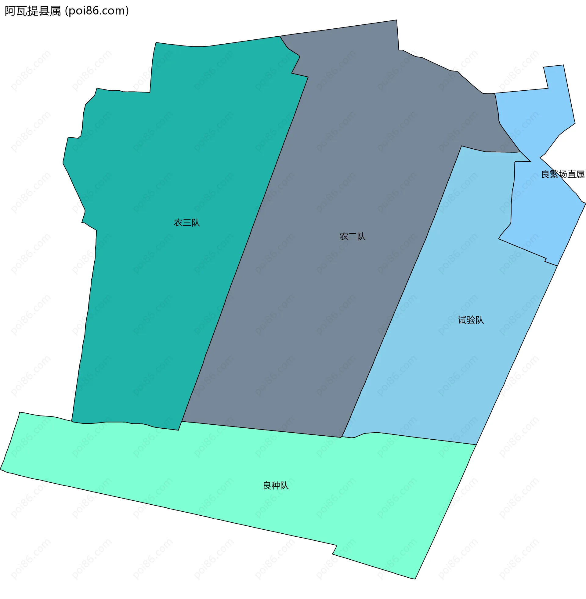 阿瓦提县属边界地图(五级行政区划)