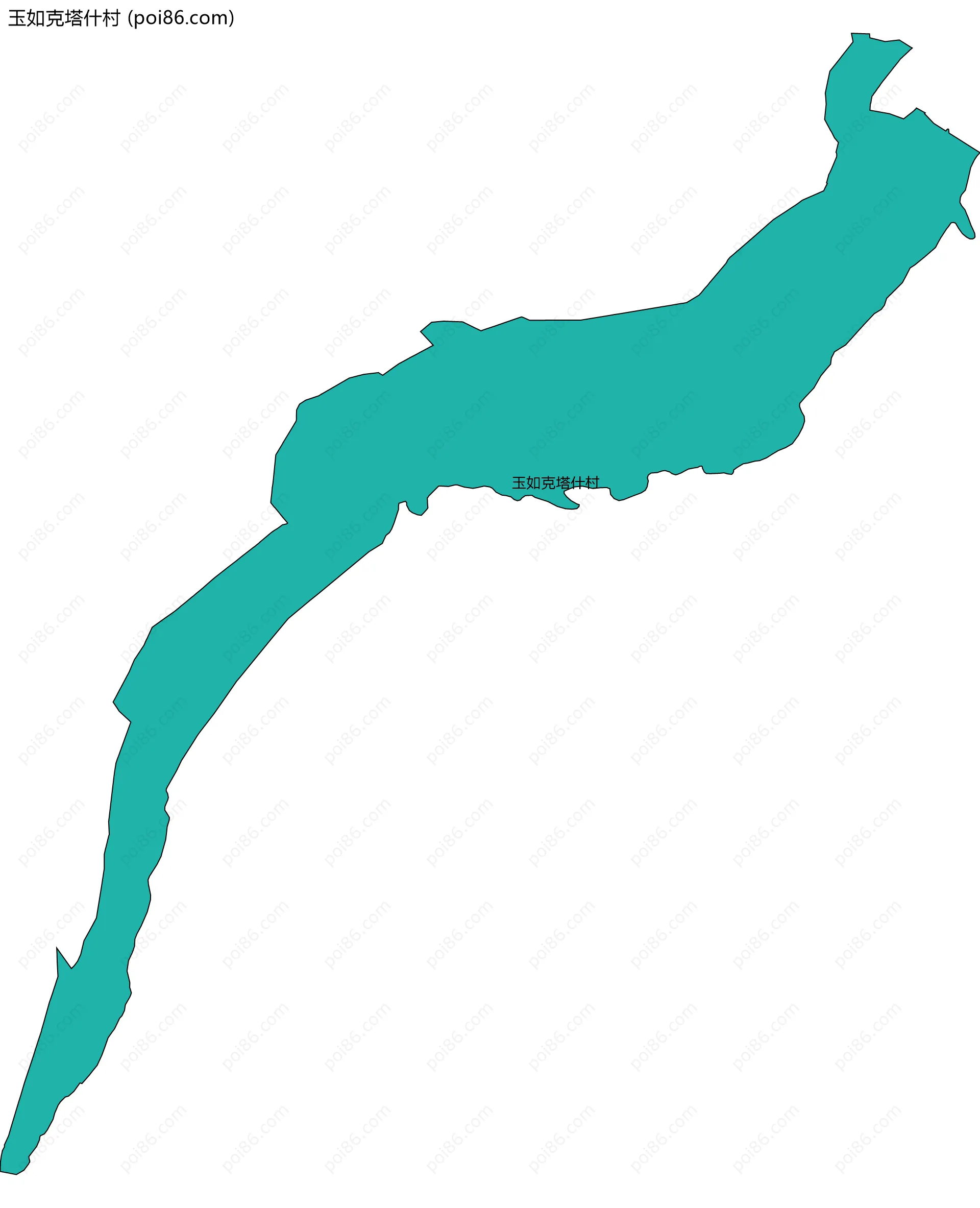 玉如克塔什村边界地图