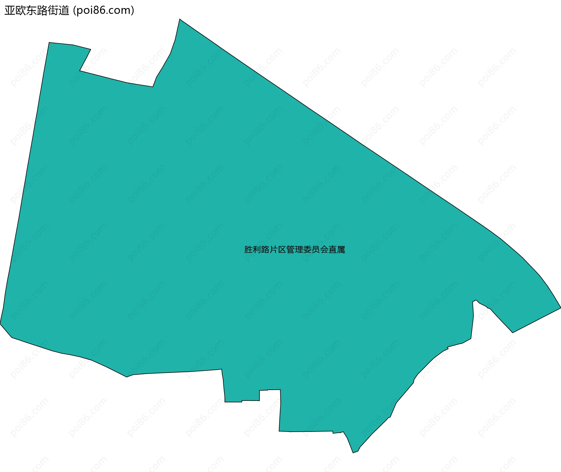 亚欧东路街道边界地图(五级行政区划)
