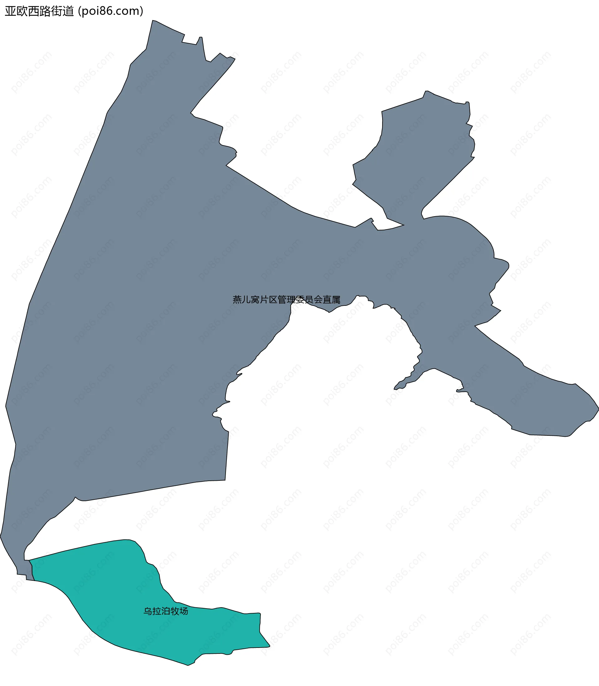 亚欧西路街道边界地图(五级行政区划)