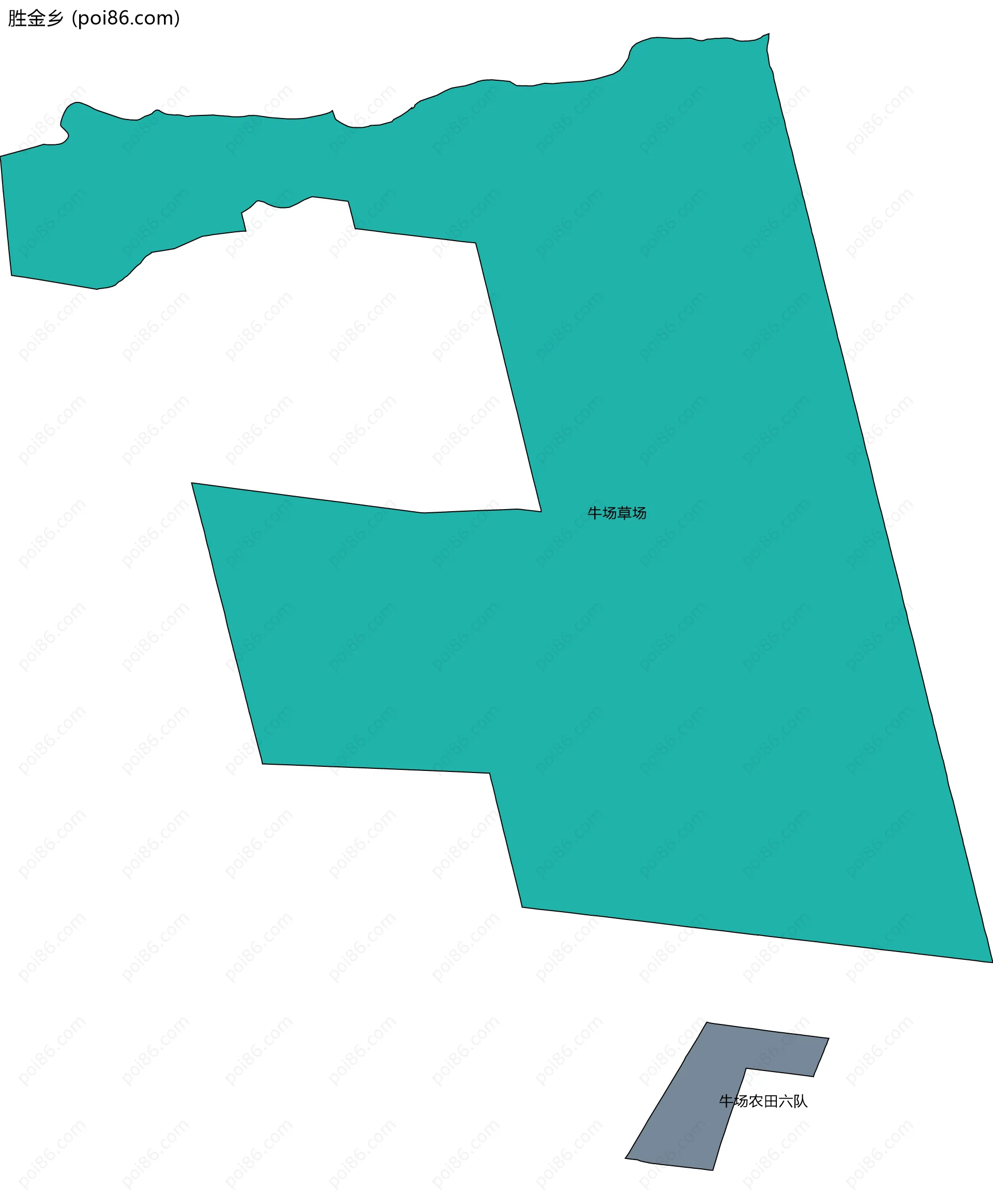 胜金乡边界地图(五级行政区划)