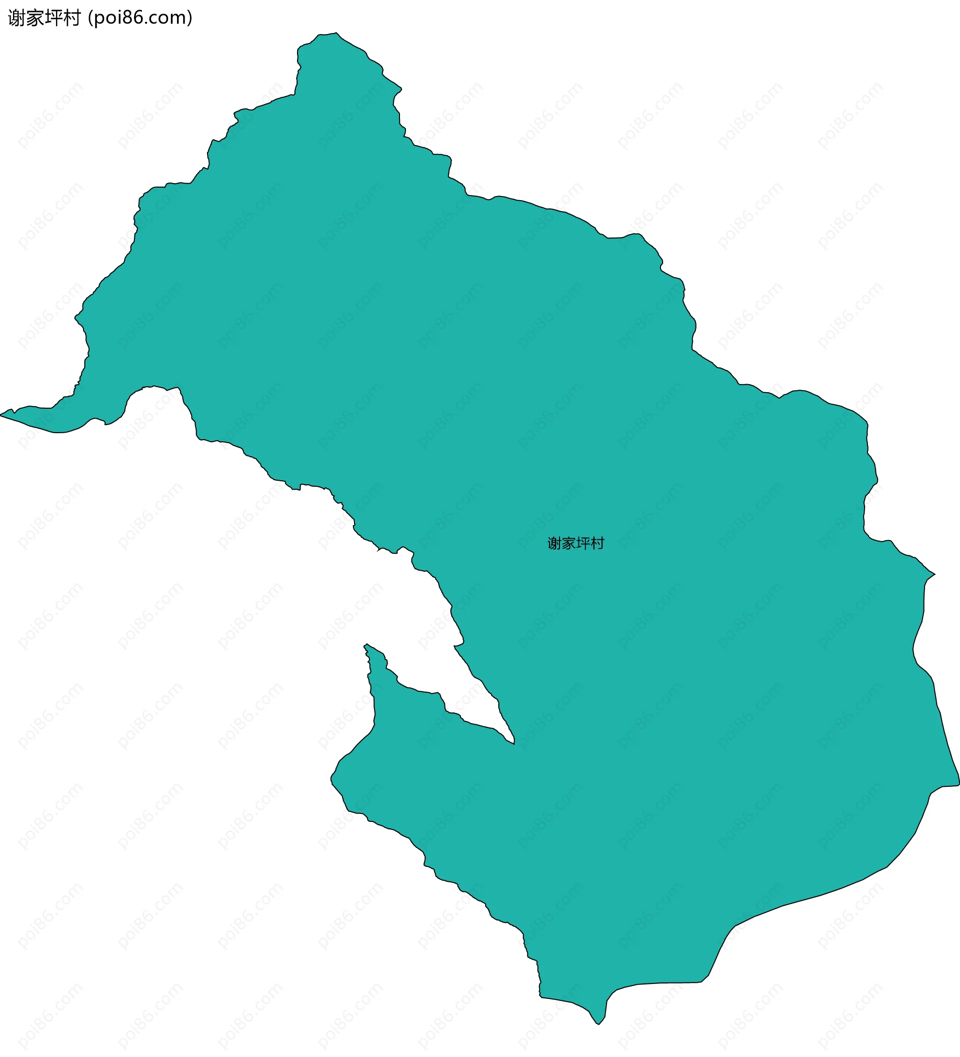 谢家坪村边界地图