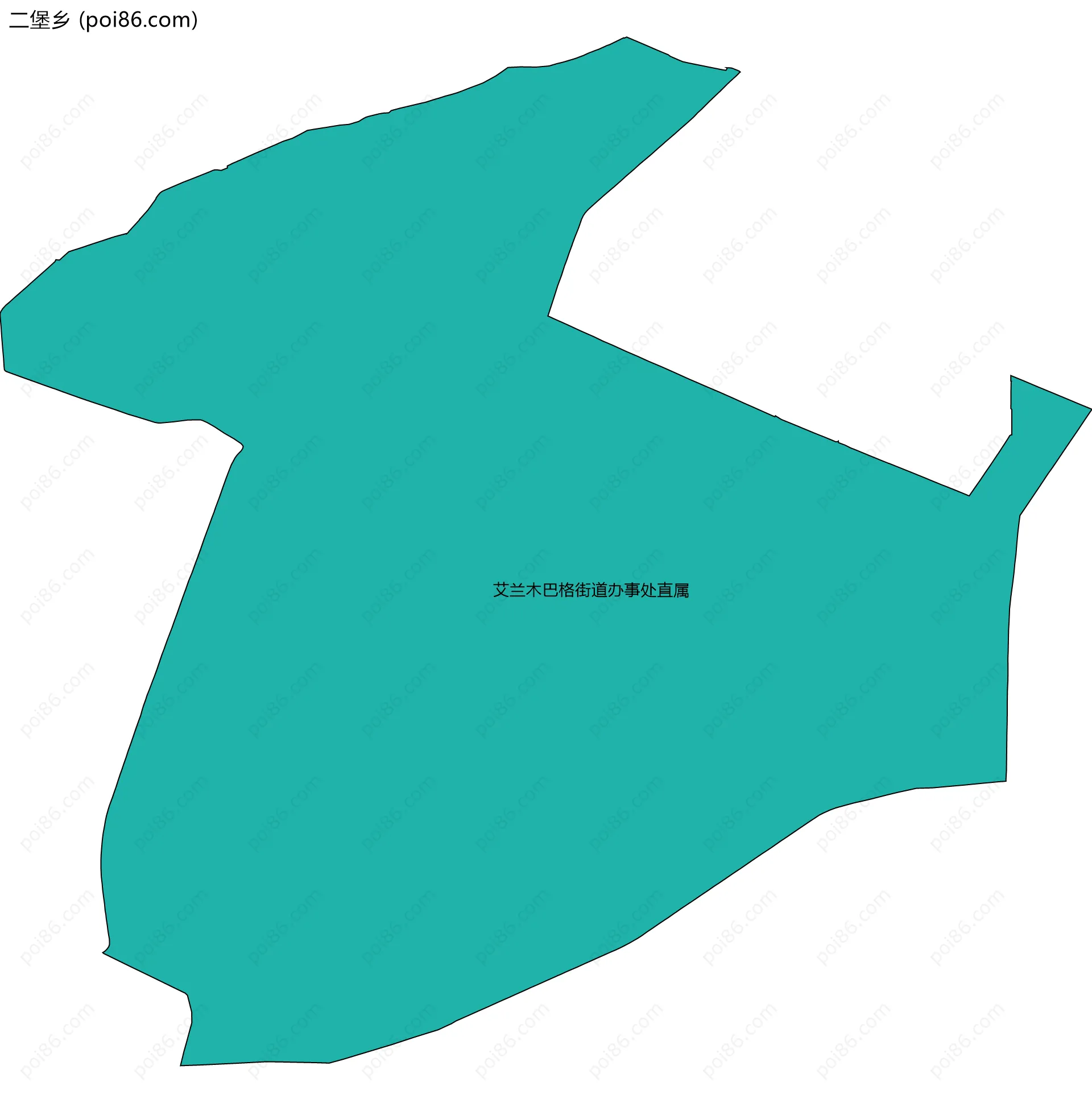 二堡乡边界地图(五级行政区划)